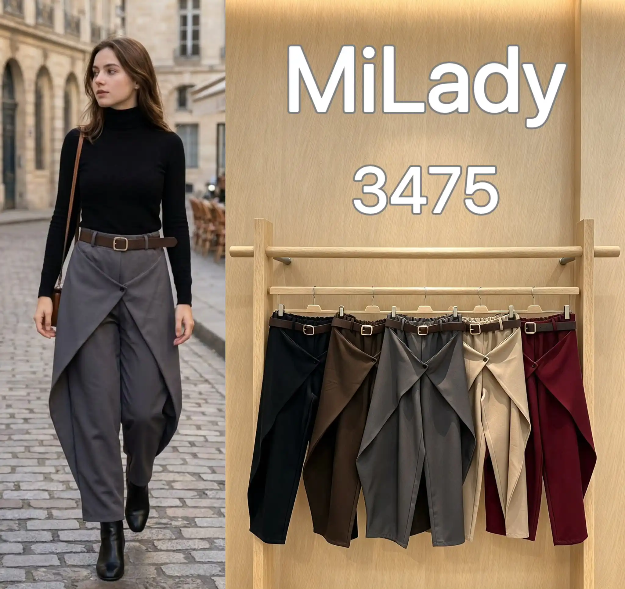 Wide leg kalhoty s páskem
