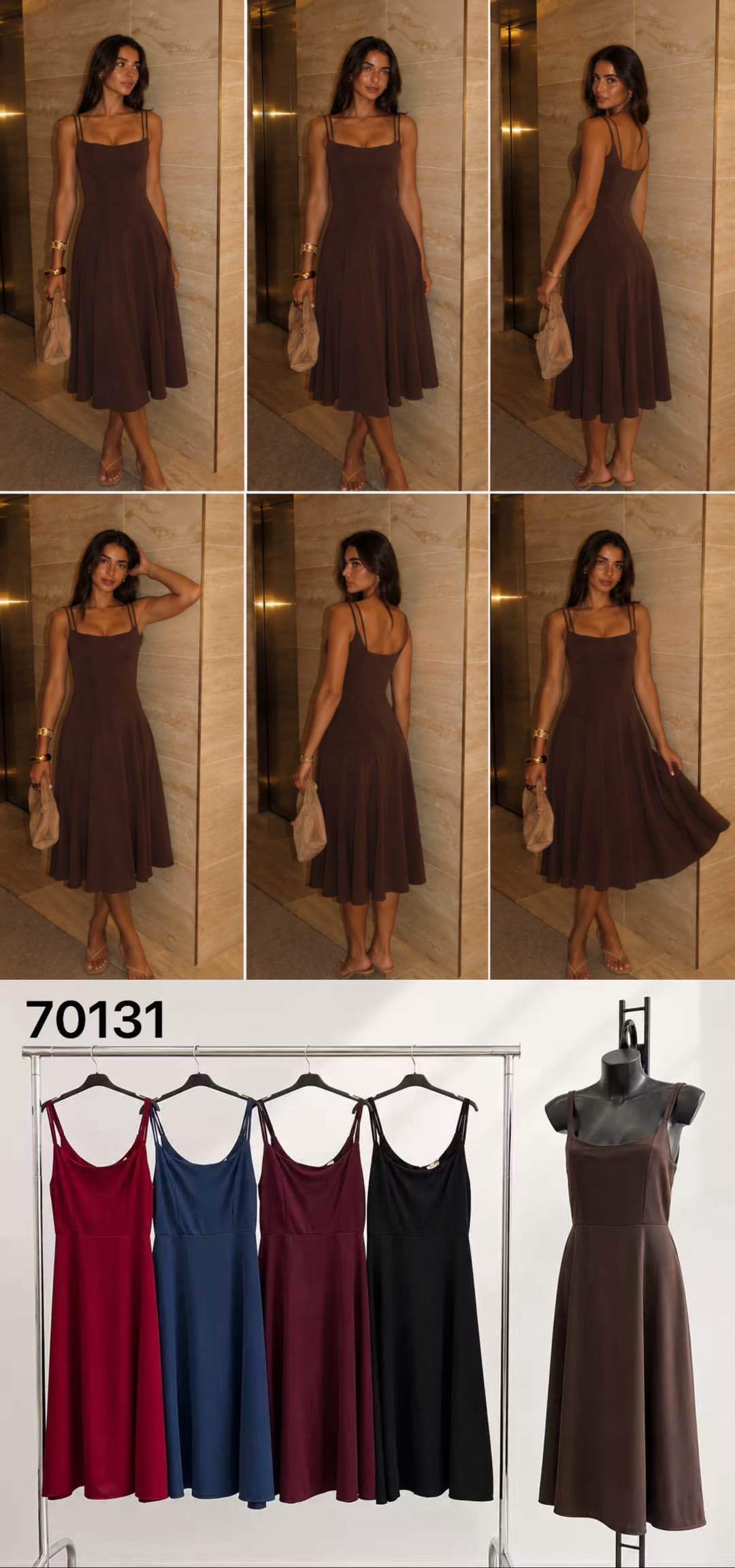 Midi šaty se čtvercovým výstřihem