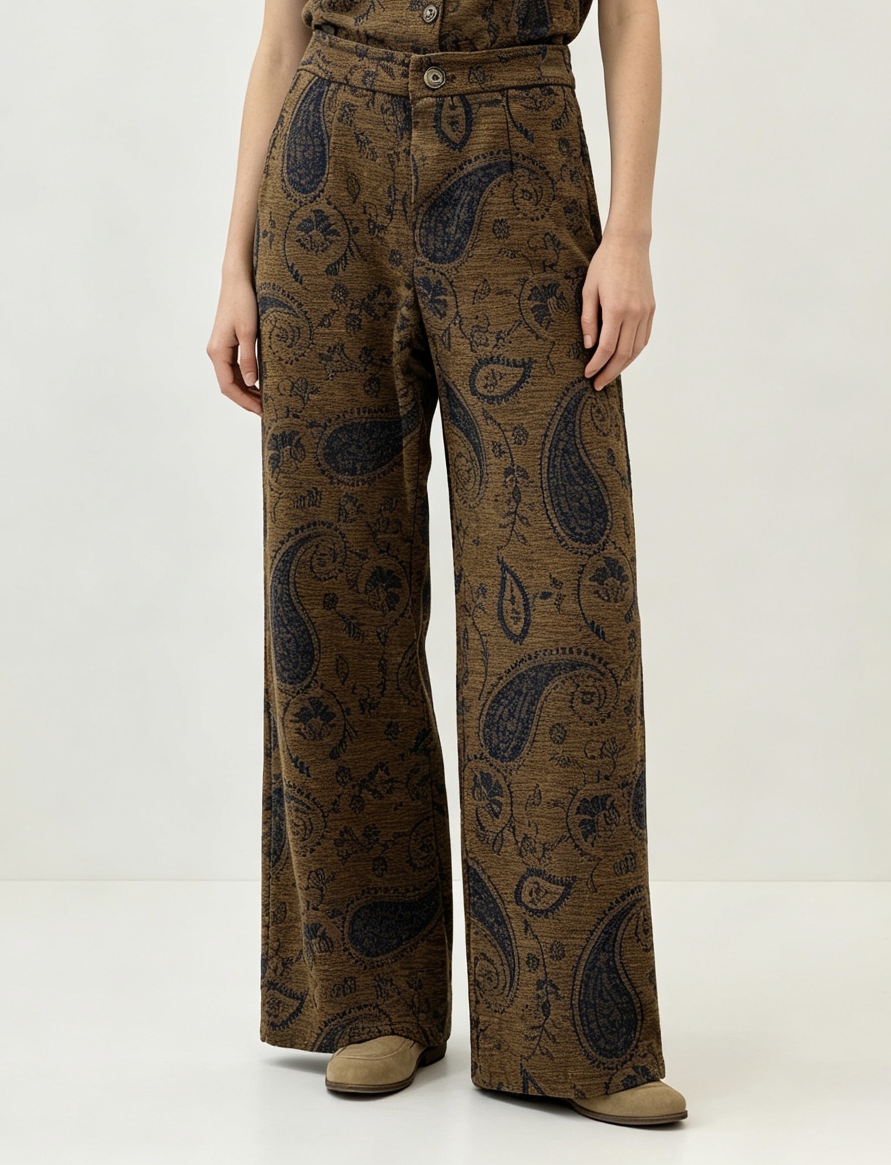 Kalhoty Wide Leg s paisley vzorem