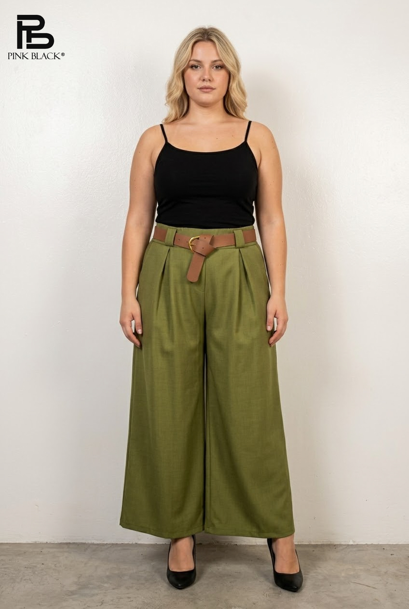 Kalhoty Wide Leg s Vpichy