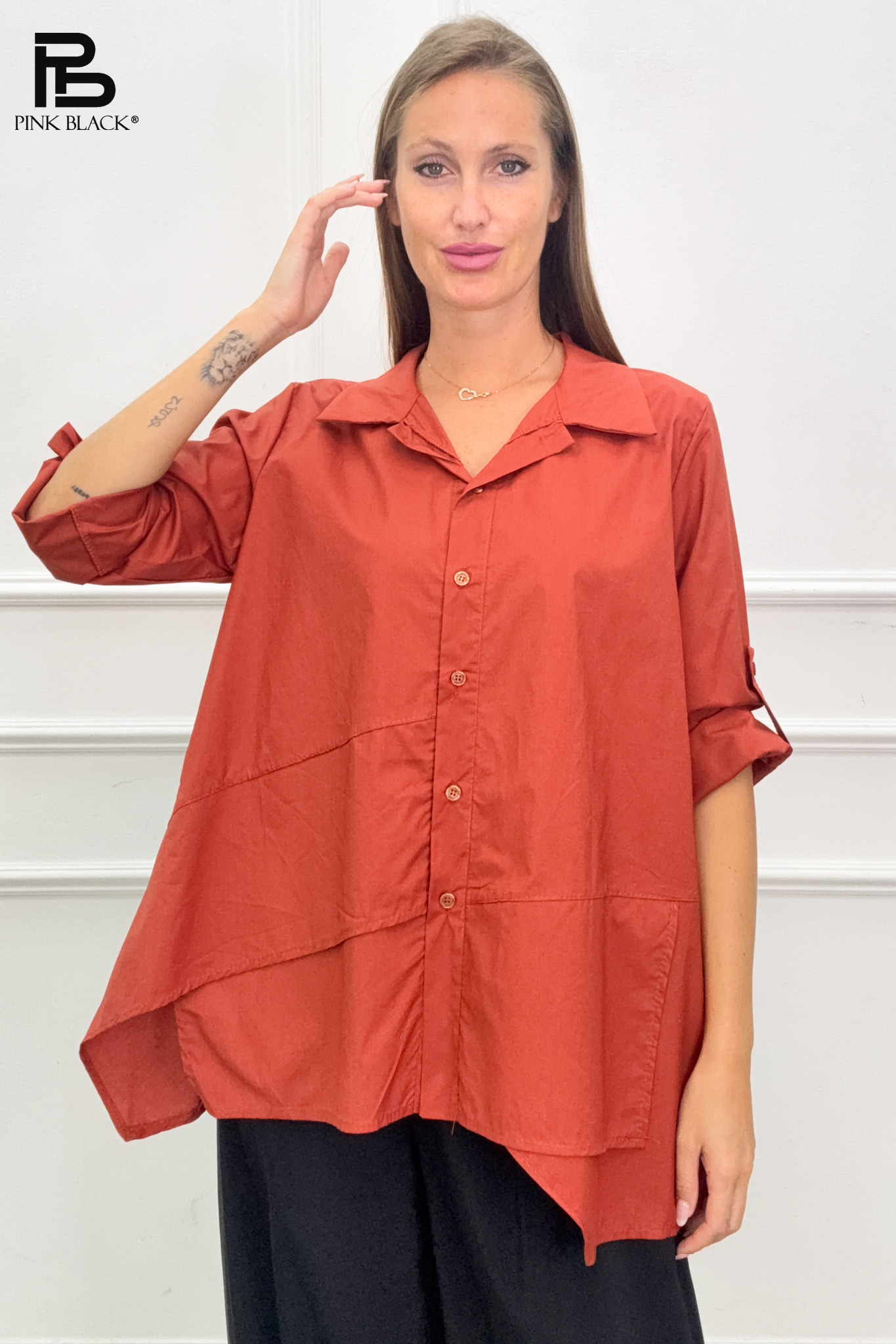 Oversized košilová halenka s límečkem