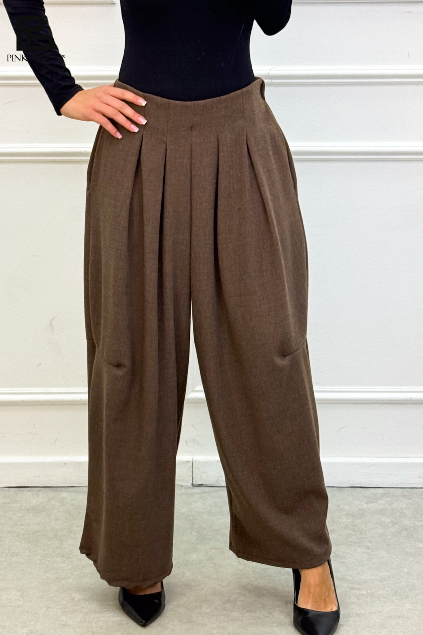 Kalhoty Wide Leg s Plisováním