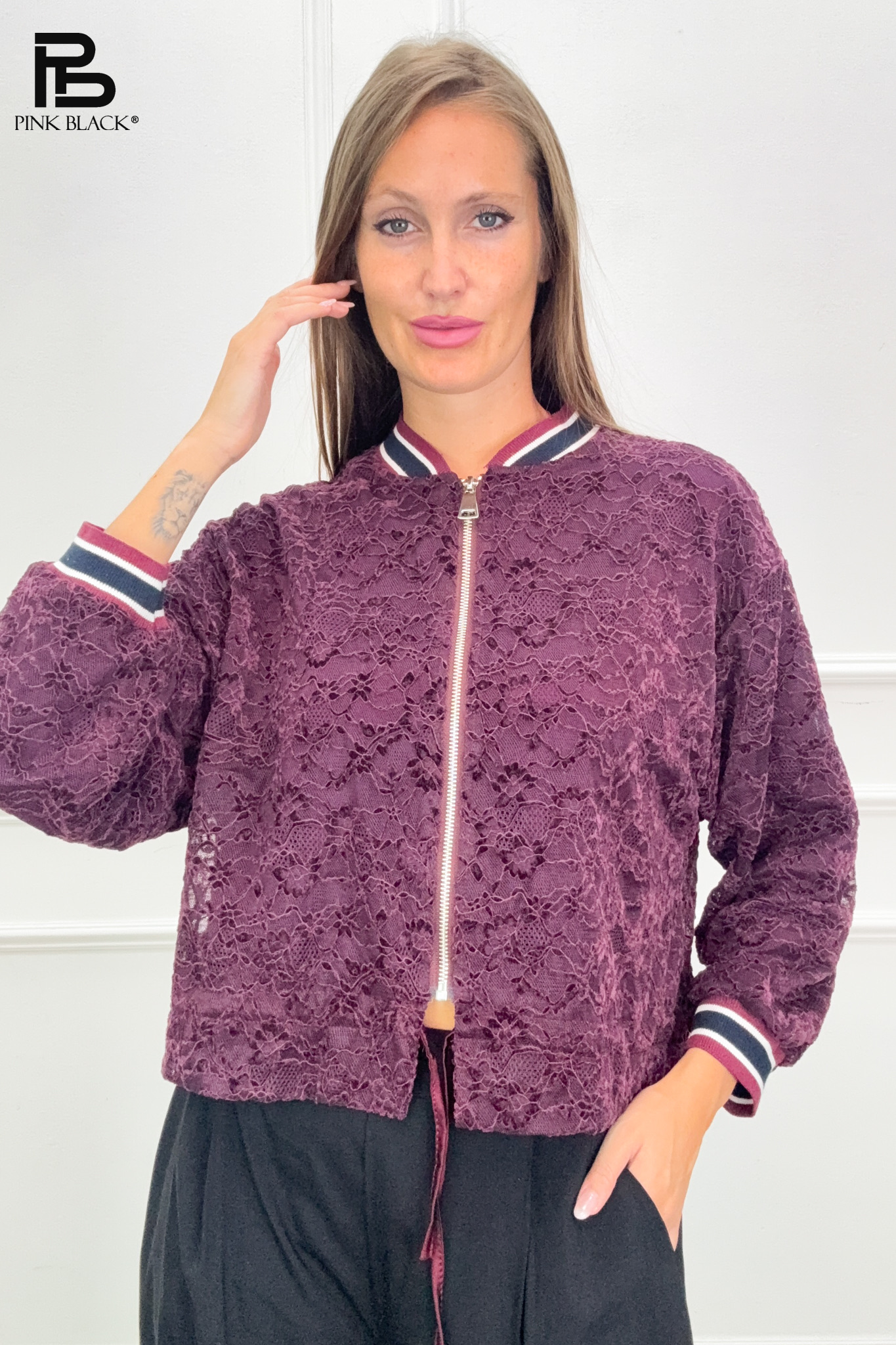 Bomber bunda s krajkou
