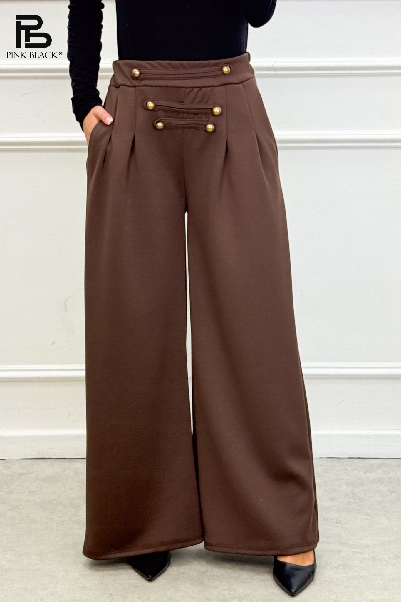 Kalhoty Wide‑Leg s Plisy