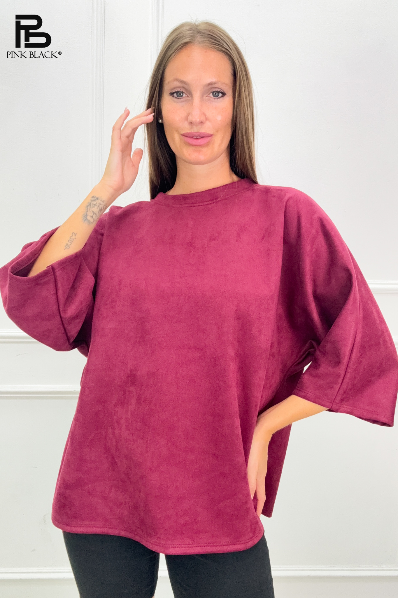 Velurové oversized tričko