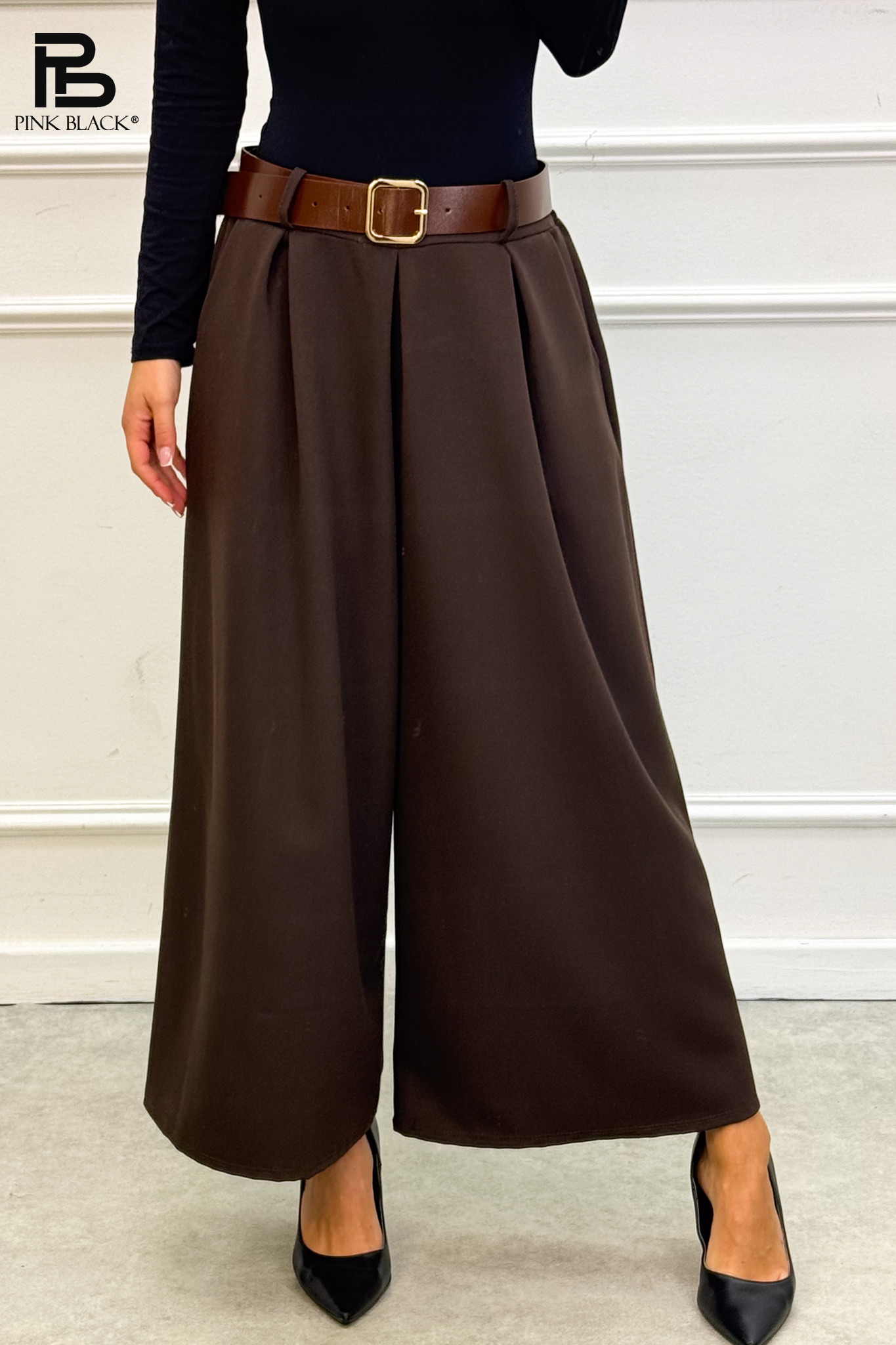Kalhoty Wide Leg s Plisováním