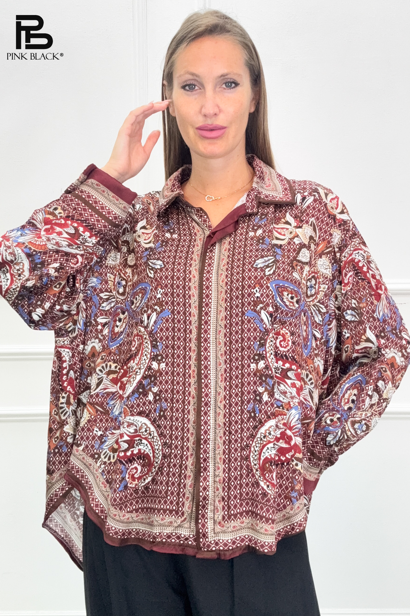 Oversized košile s paisley vzorem