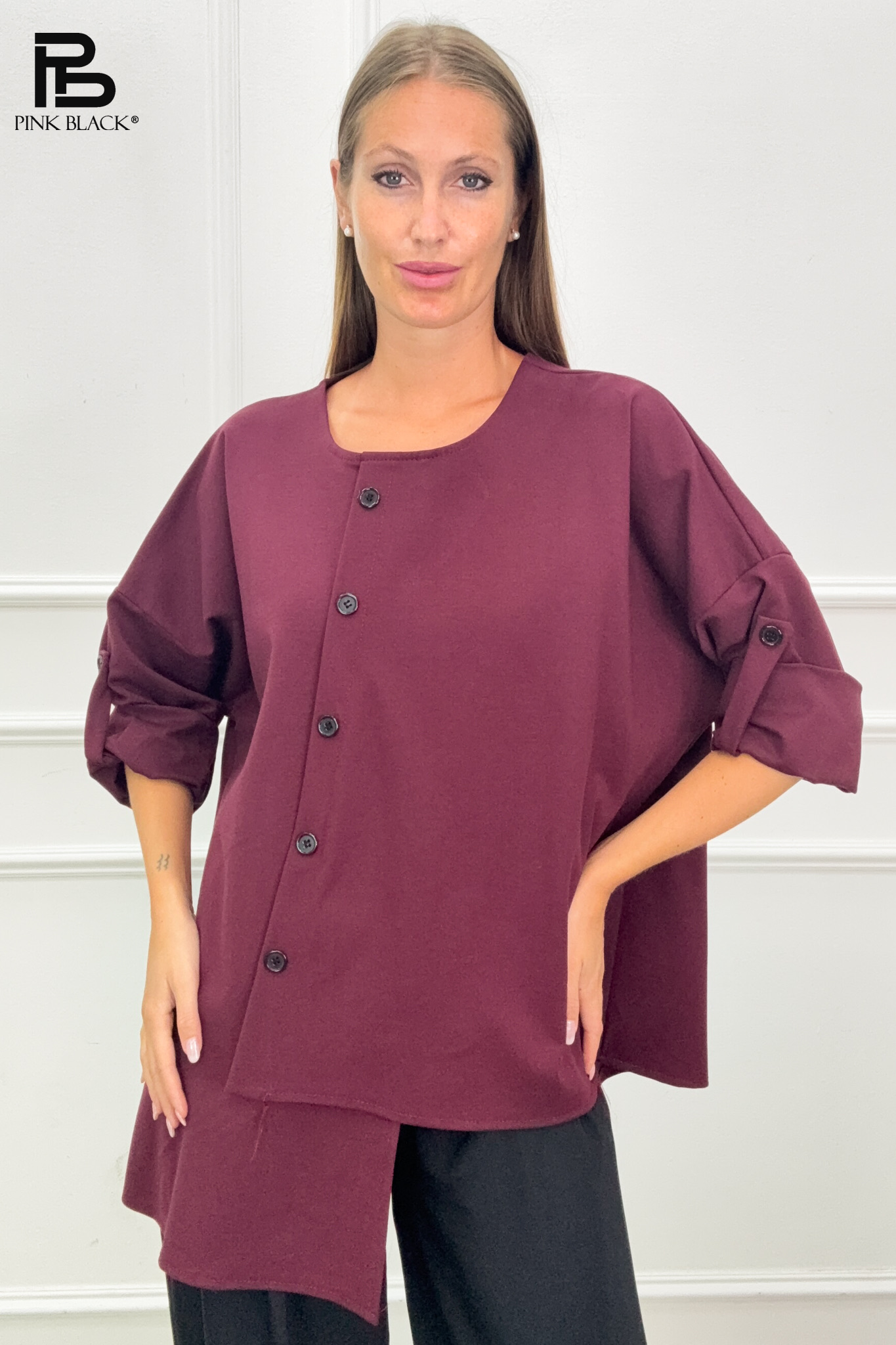Oversize halenková se zapínáním