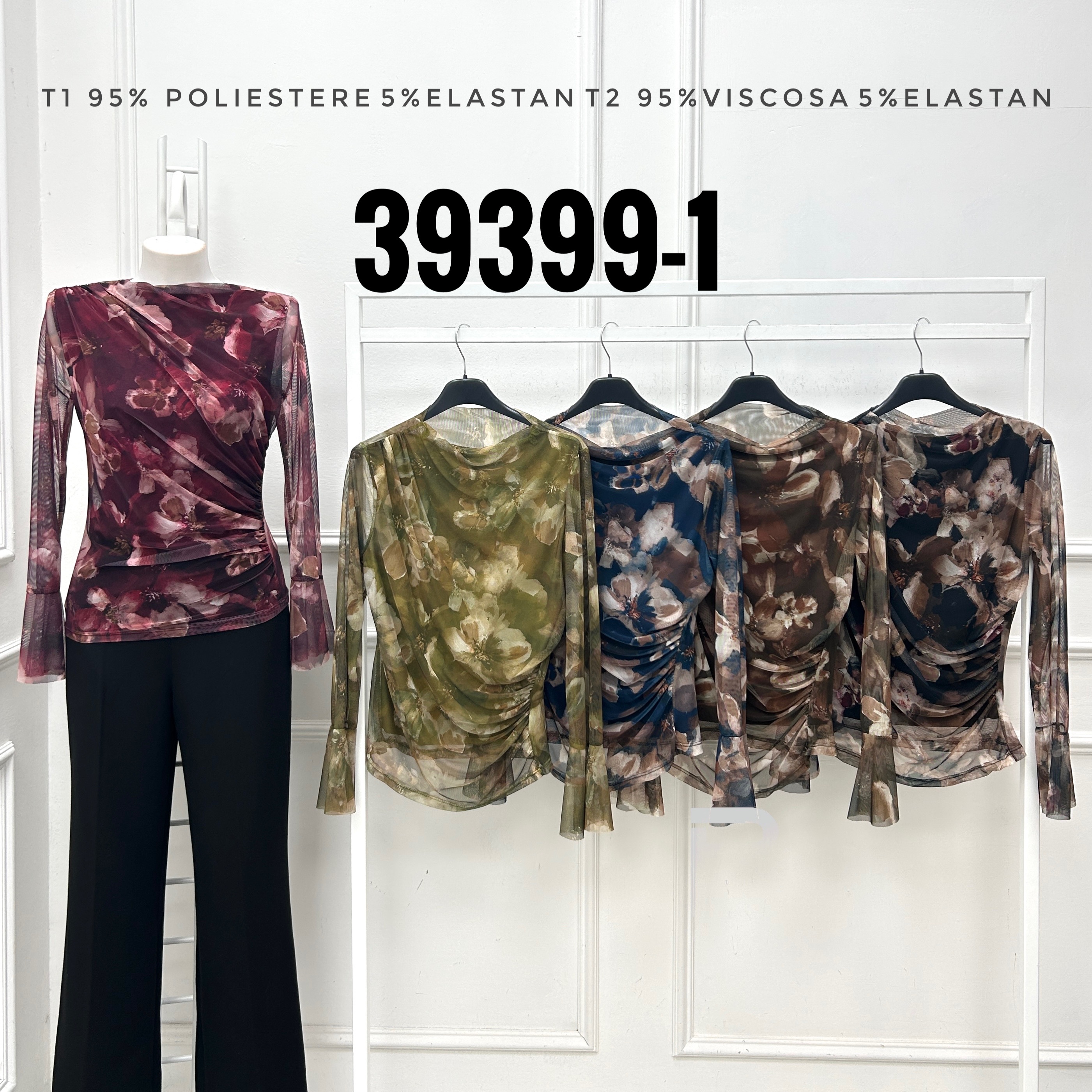 Přiléhavá halenka s nařasením