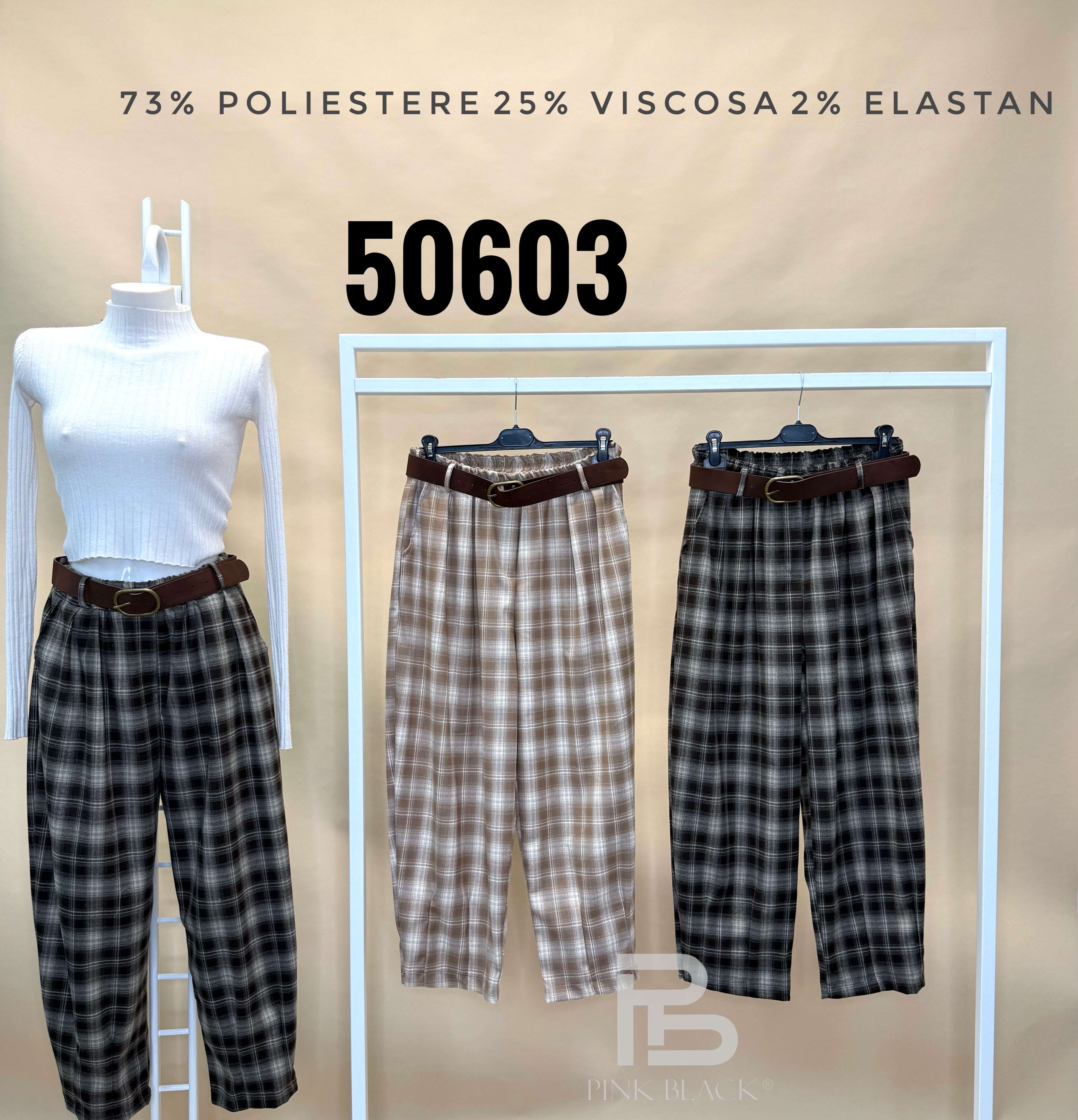 Široké Kalhoty Kostičkované
