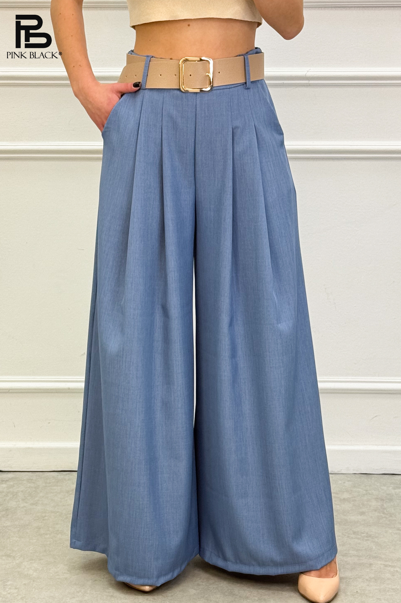 Kalhoty Wide-Leg s páskem