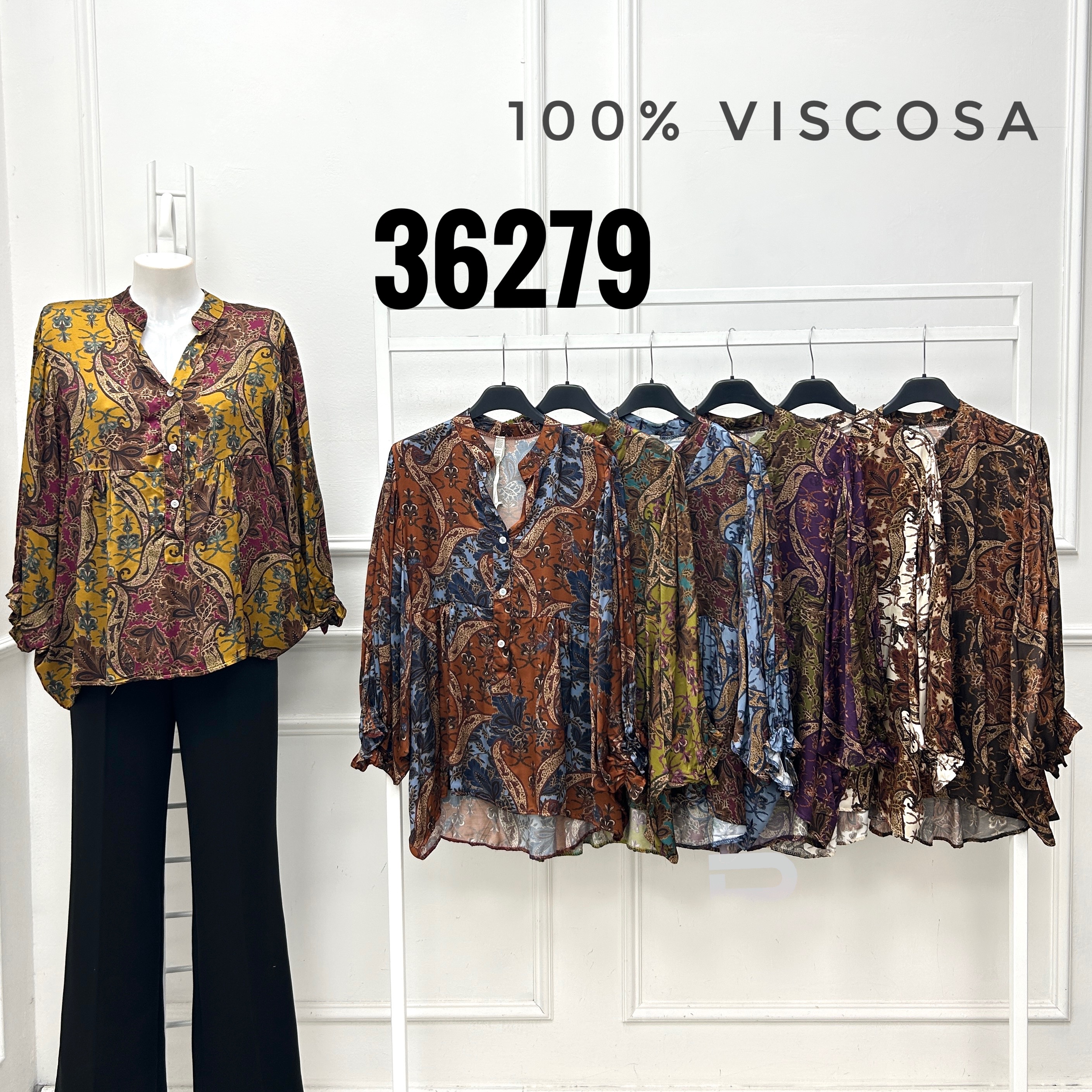 Volná košile s paisley vzorem a stojáčkem