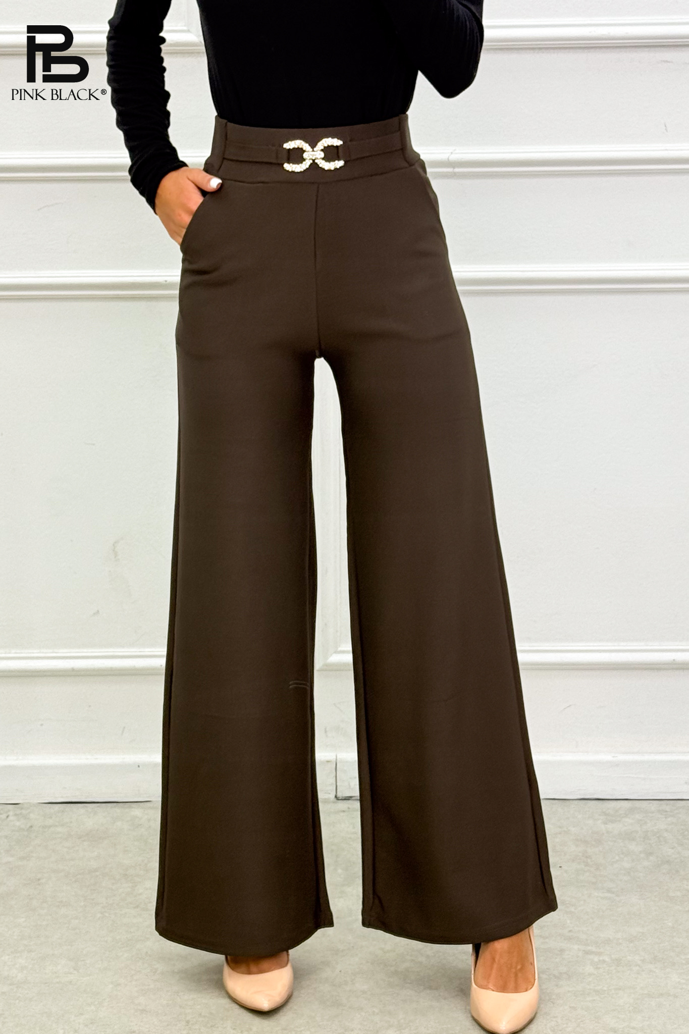 Kalhoty Wide‑Leg s vysokým pasem