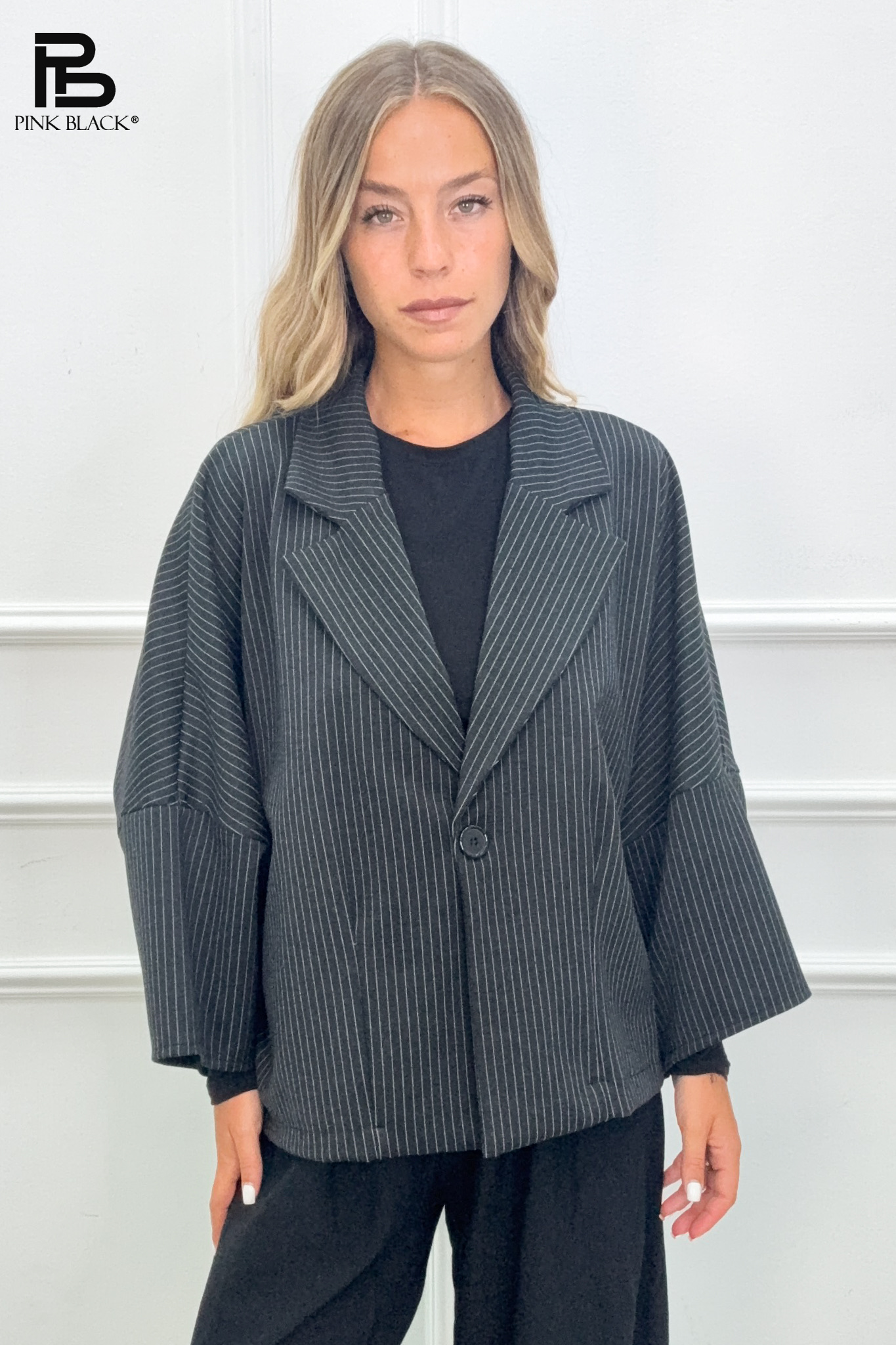 Oversize sako s pruhy