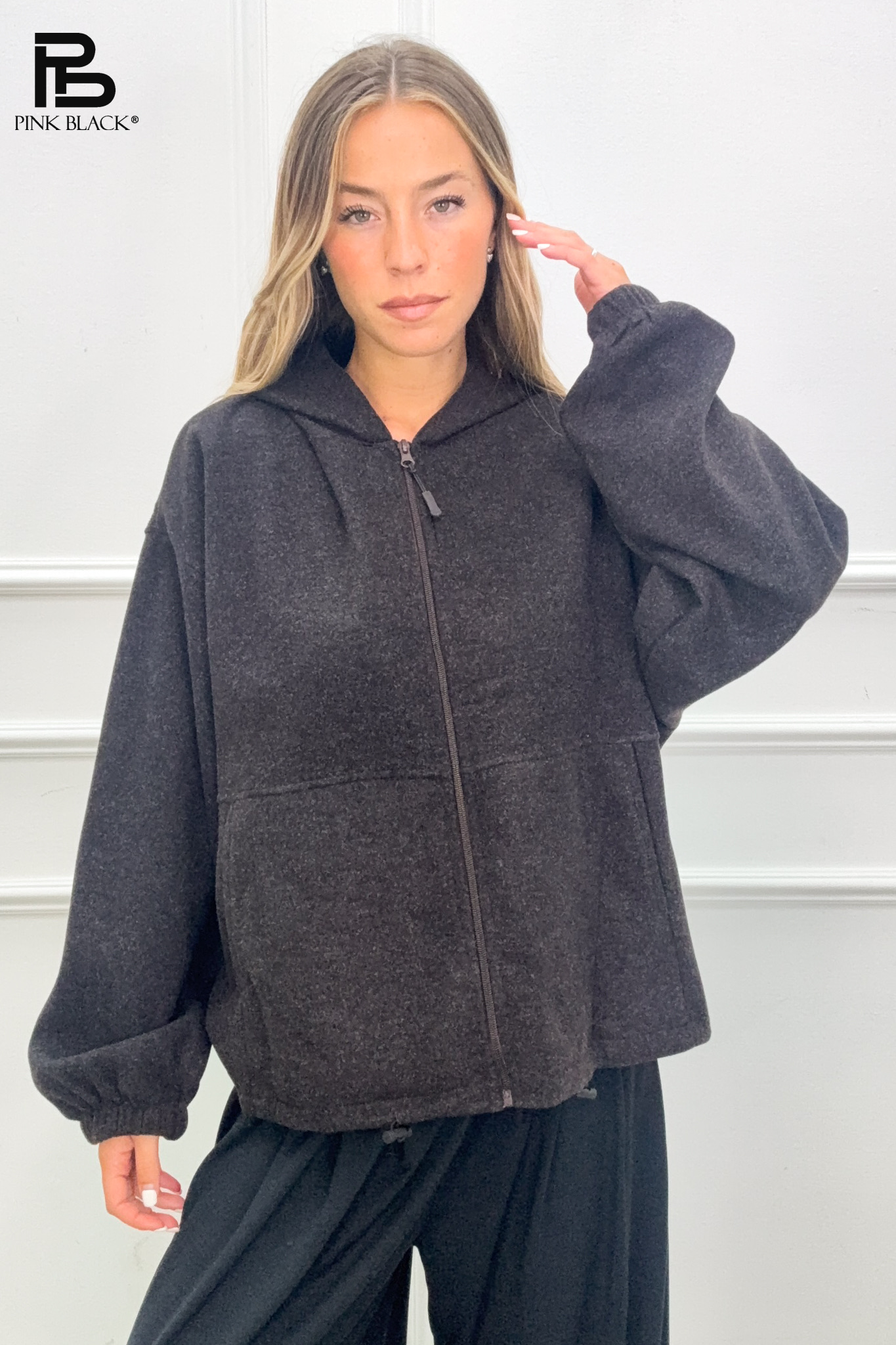 Oversize bunda s kapucí