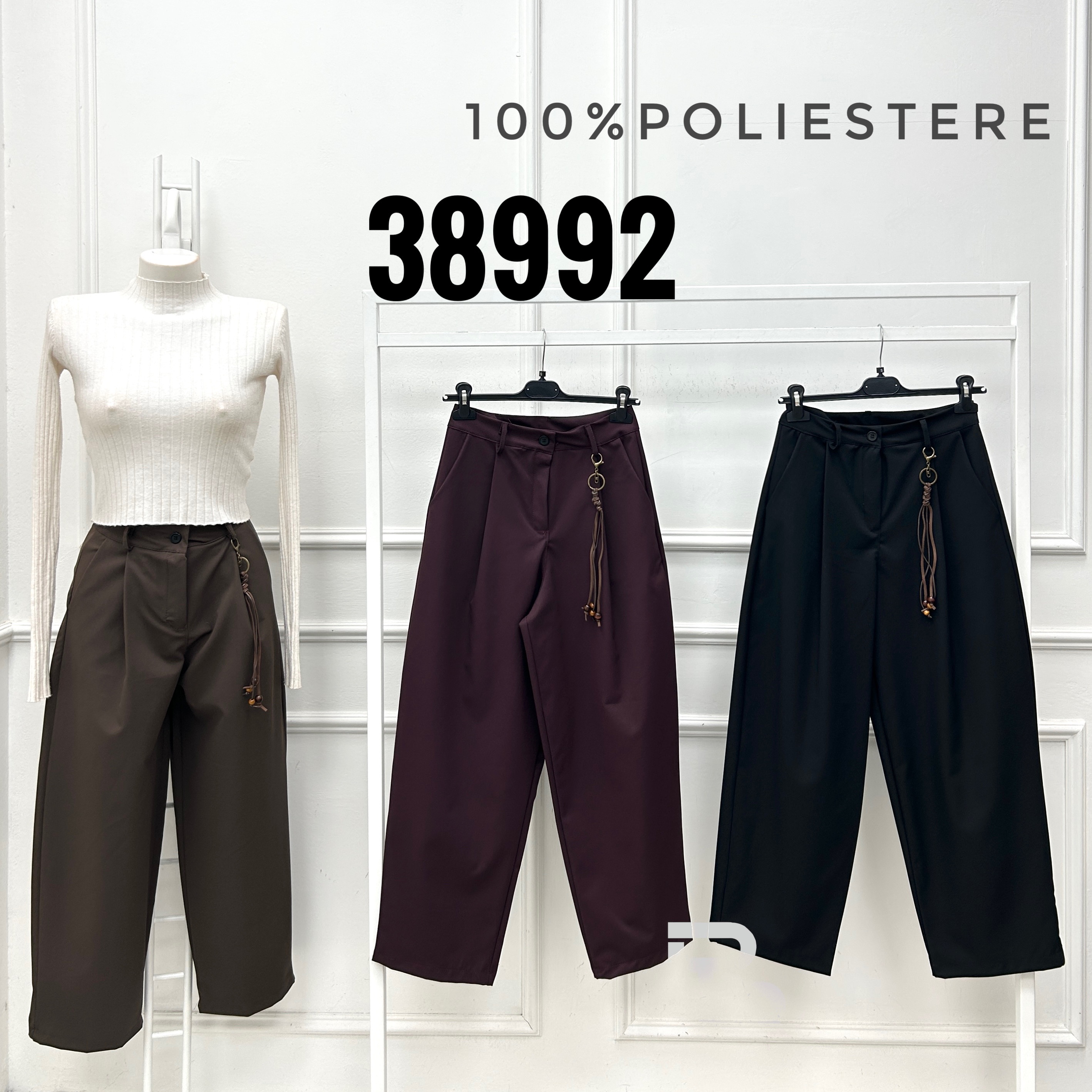 Kalhoty Wide Leg s Krempou
