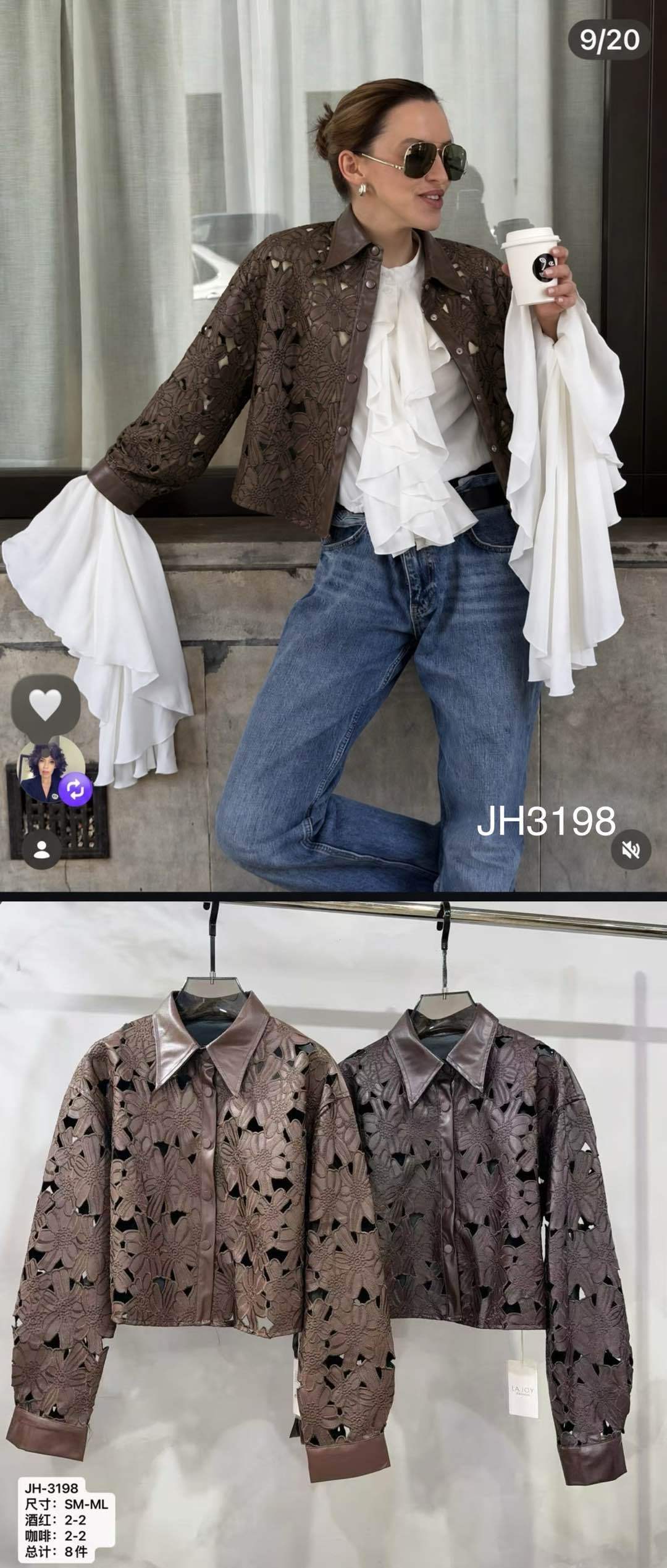 Bunda z Ekokůže s Vystřiženým Vzorem