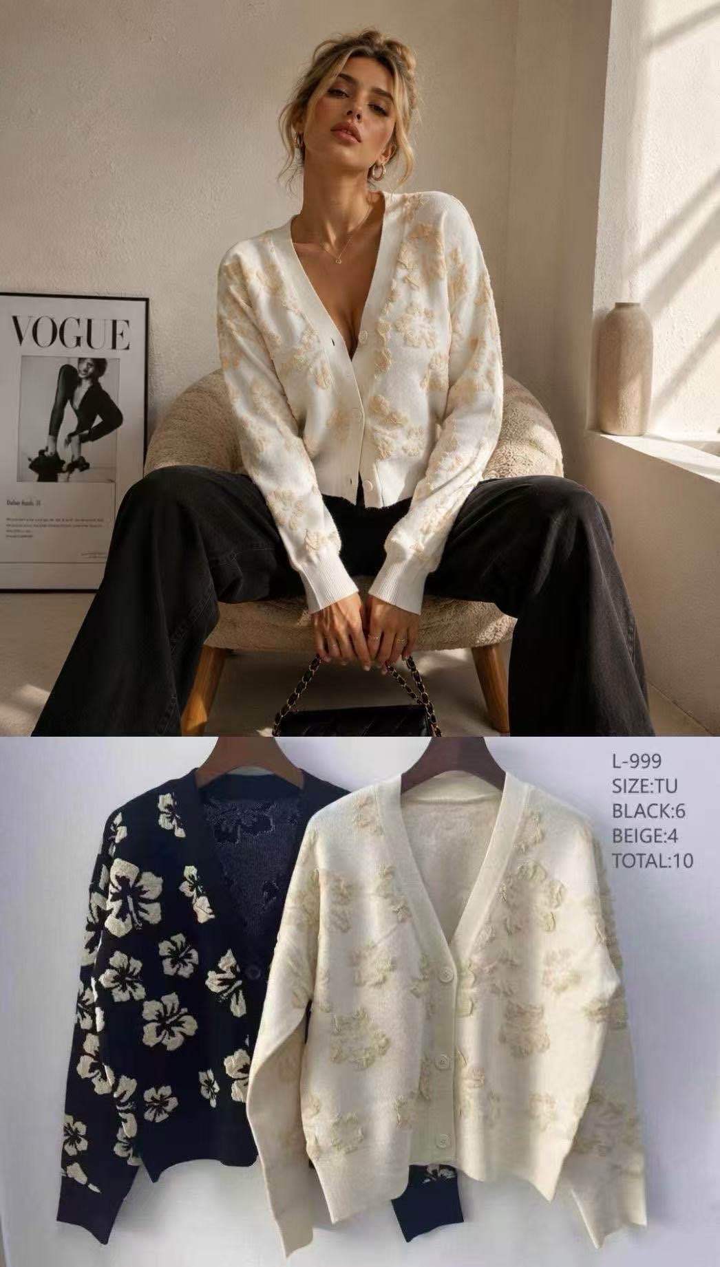 Cardigan s květinovým vzorem