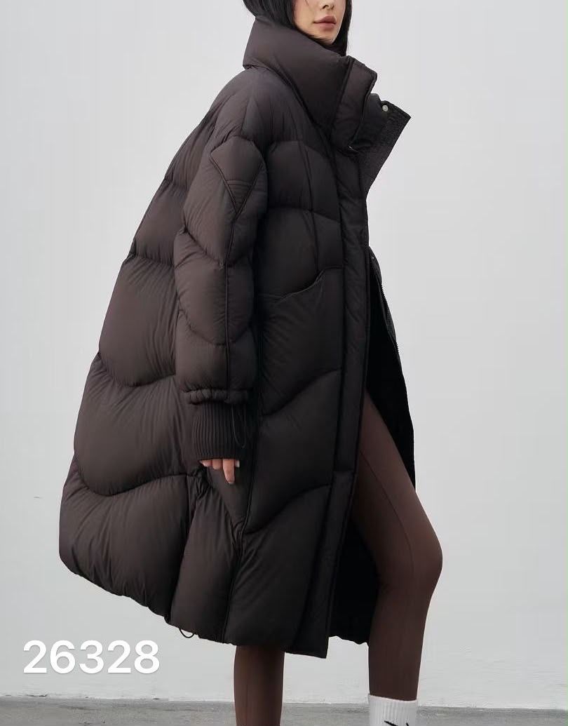 Oversize midi prošívaný kabát
