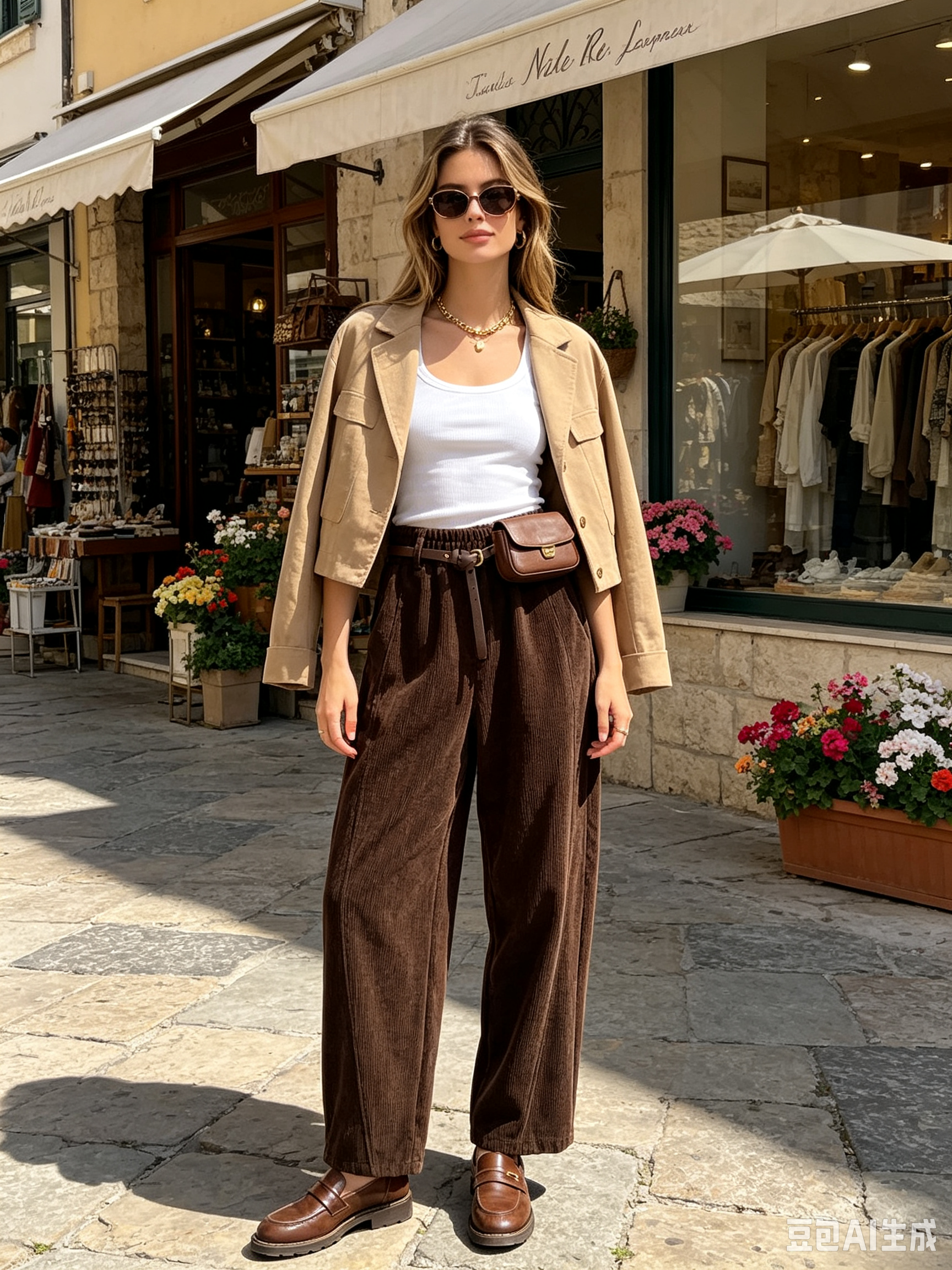 Kalhoty Wide Leg s Opaskou