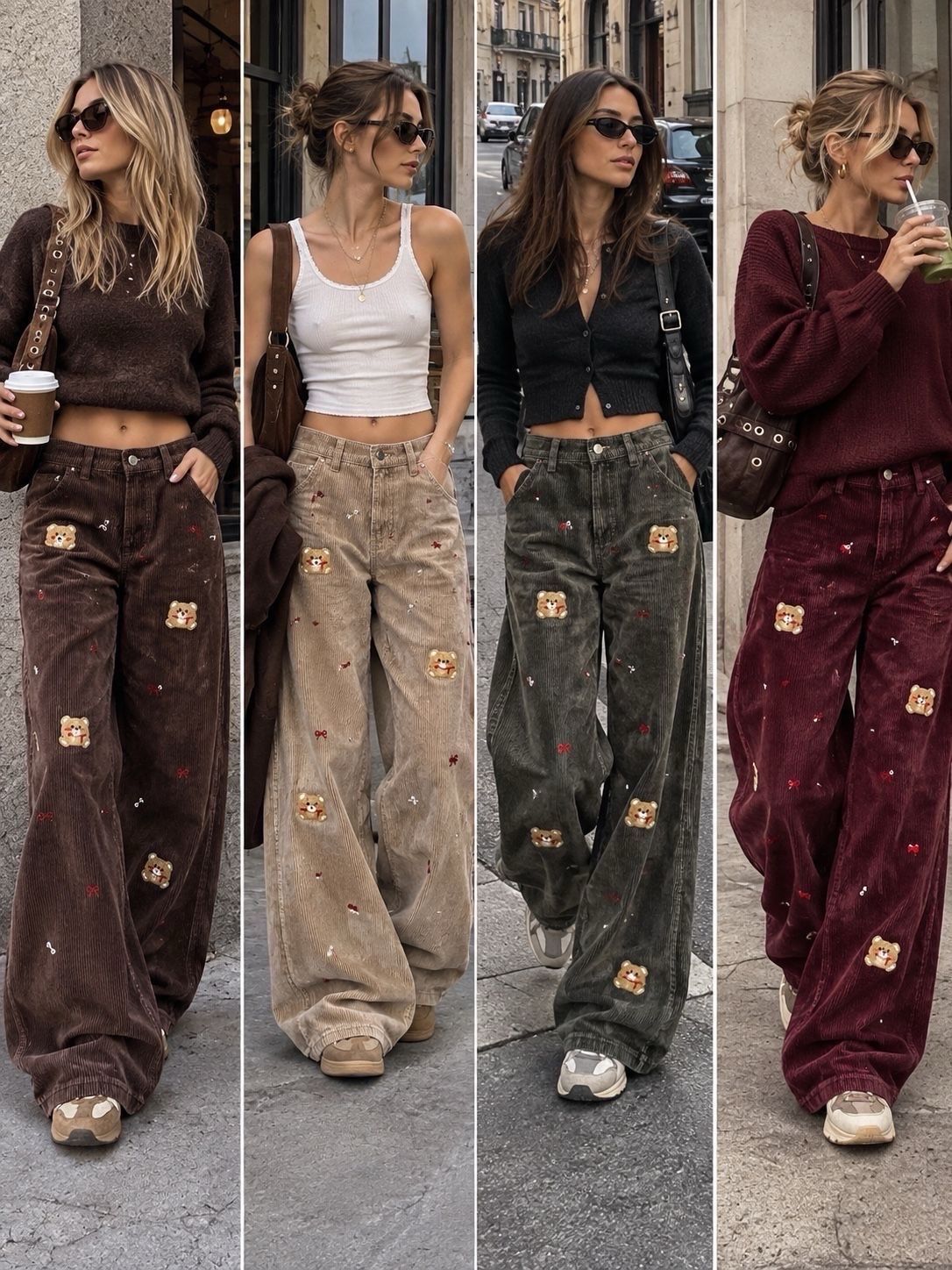 Kalhoty Wide Leg s Vyšíváním