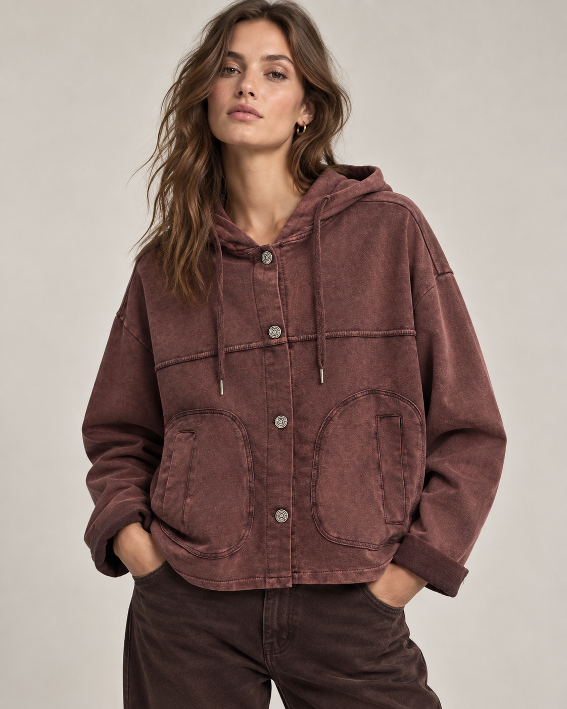 Oversize bunda s kapucí