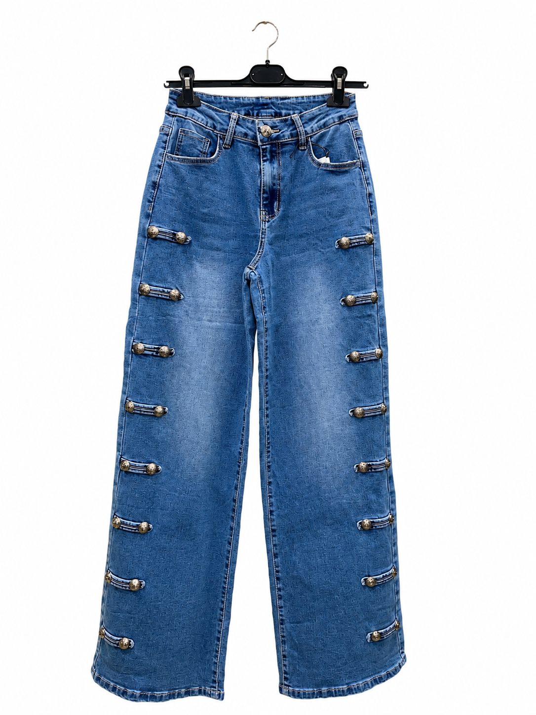 Kalhoty Wide Leg s Knoflíky