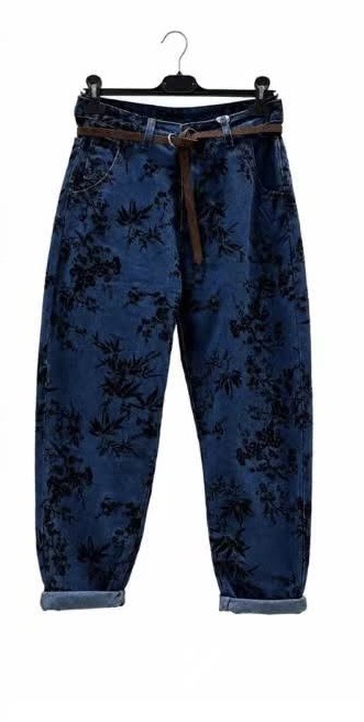 Džínové baggy s flockem