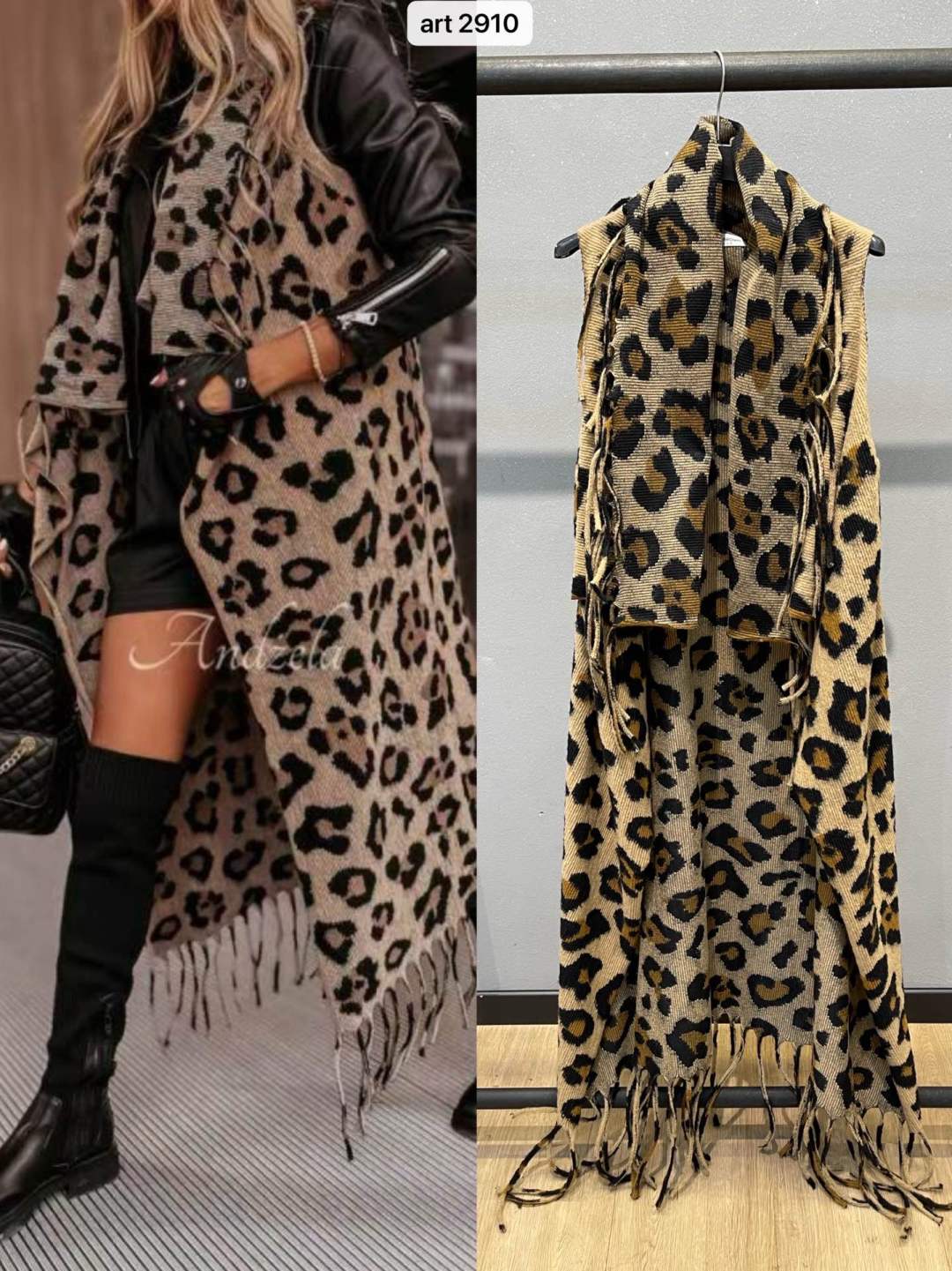 Maxi šála s leopardím vzorem
