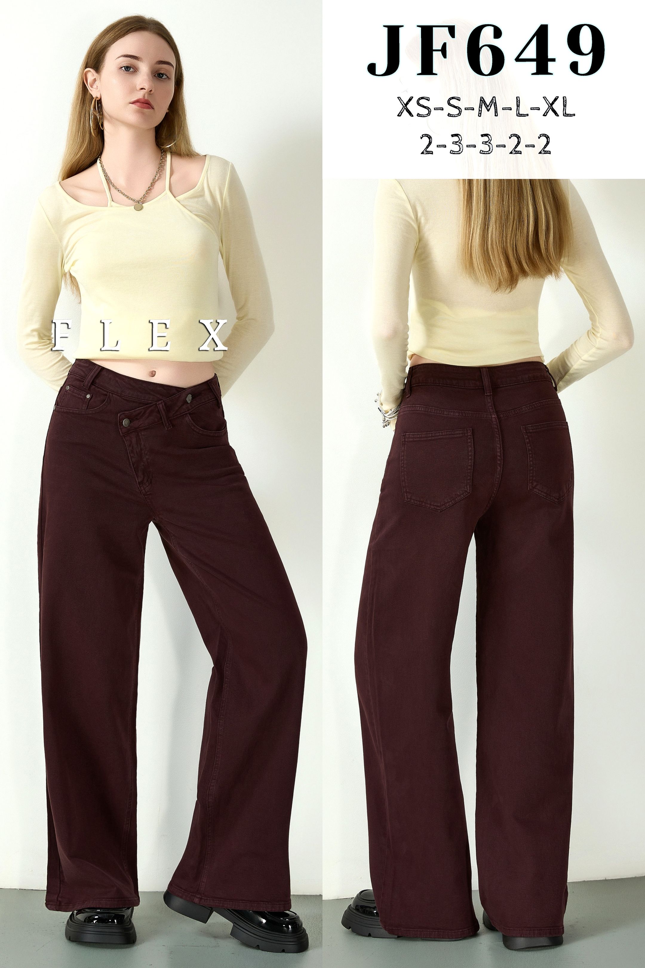 Kalhoty wide leg s kapsami