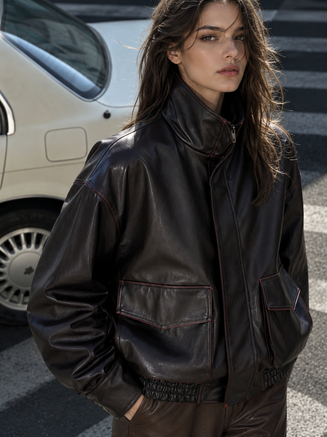 Oversized bomber bunda s polorolákem