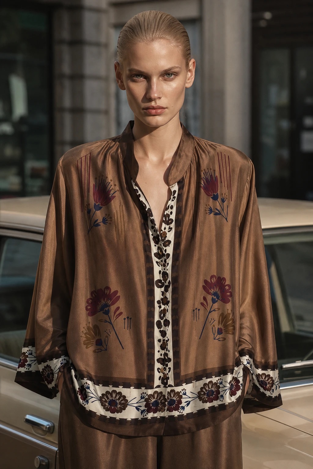 Kimono halenka s květinovým potiskem