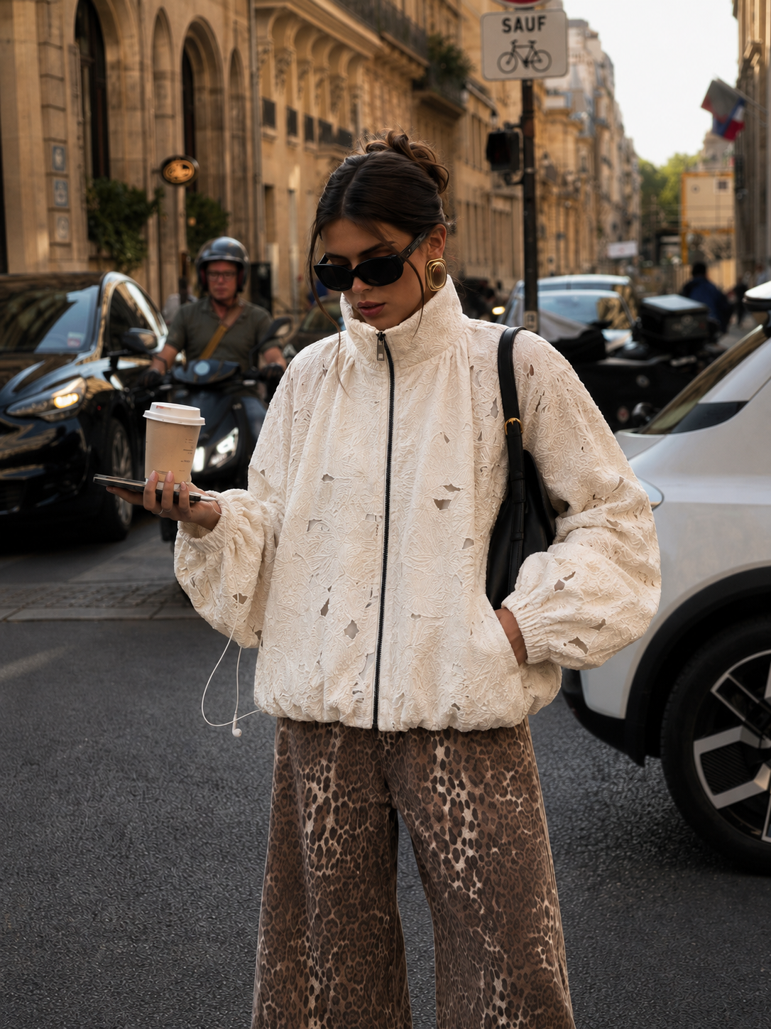 Oversize bunda s límečkem