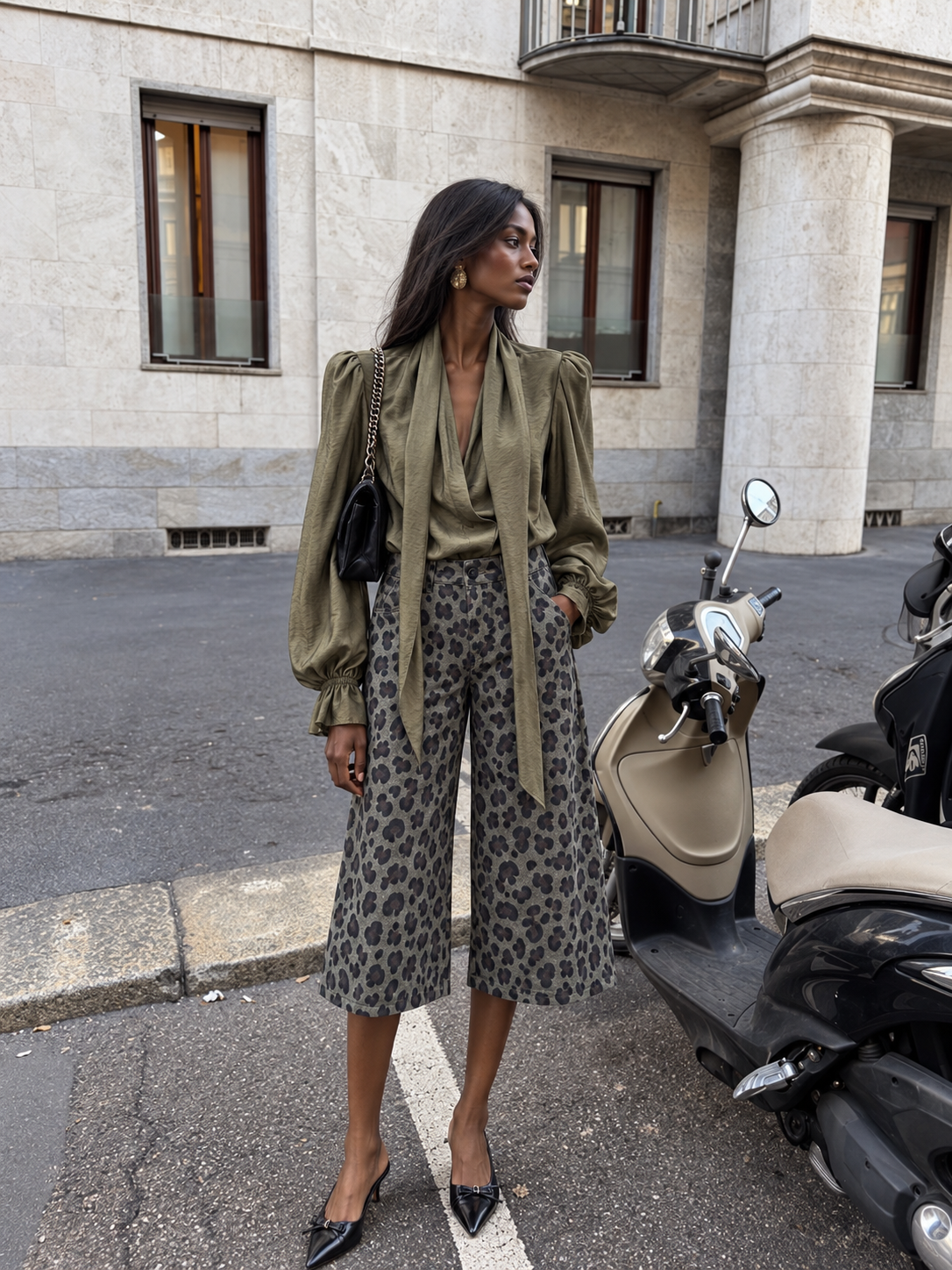 Culotte kalhoty s potiskem