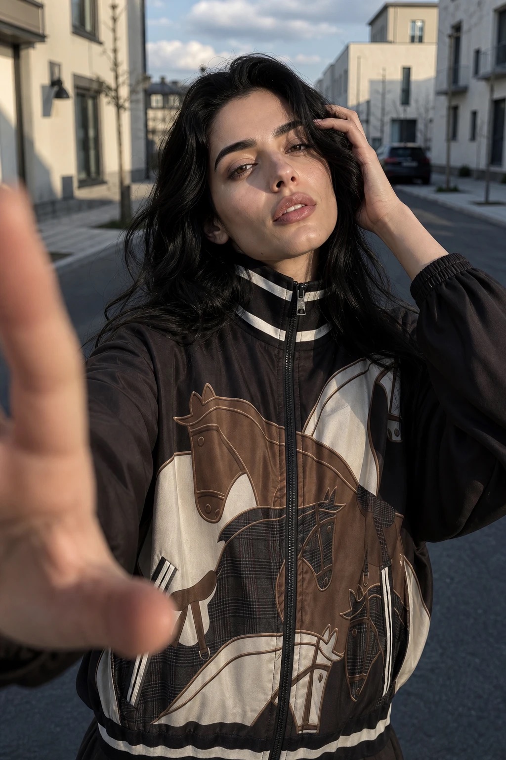 Oversized bunda s polo límcem