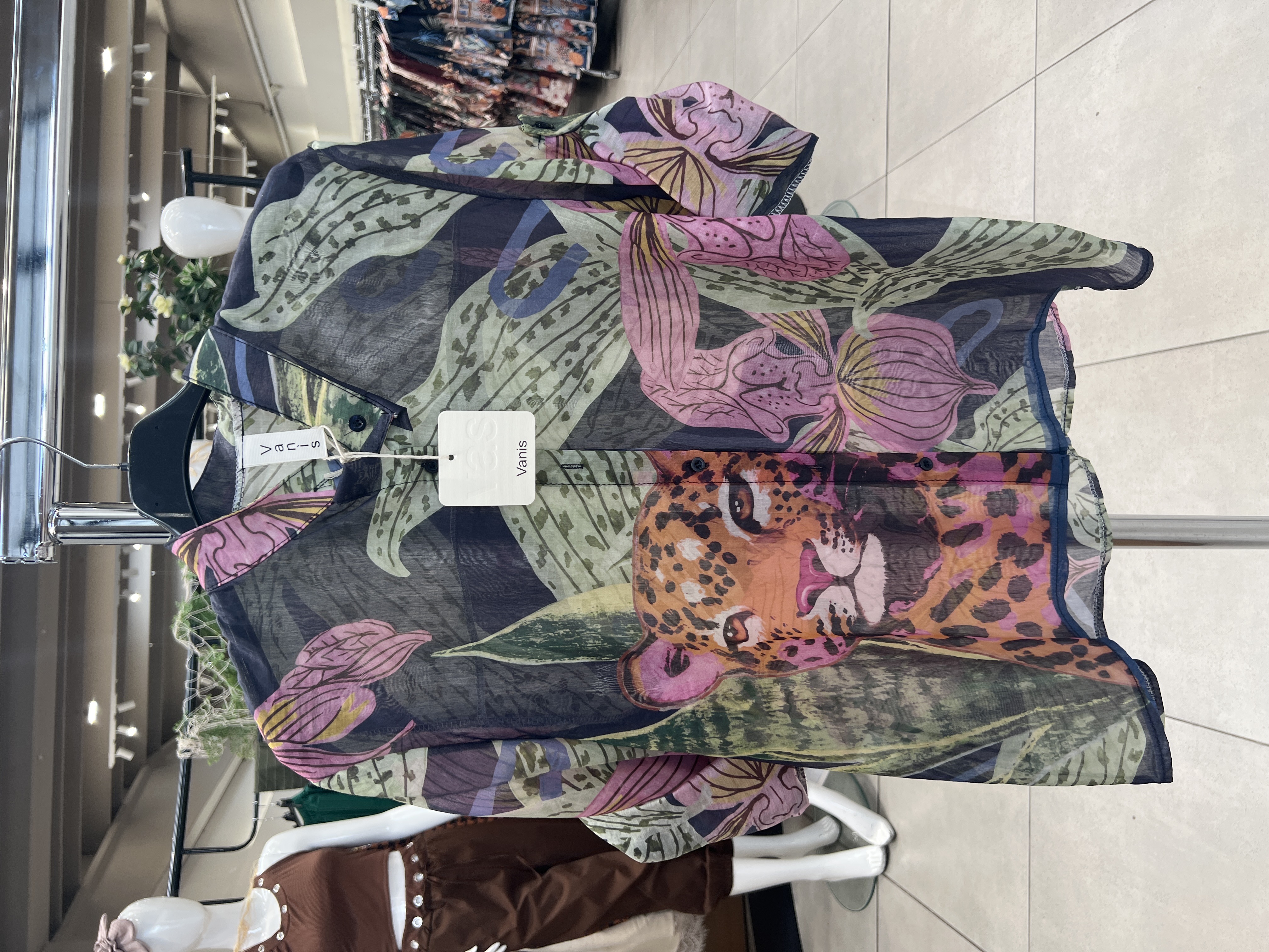 Oversized tuniková košile s výstřihem do V