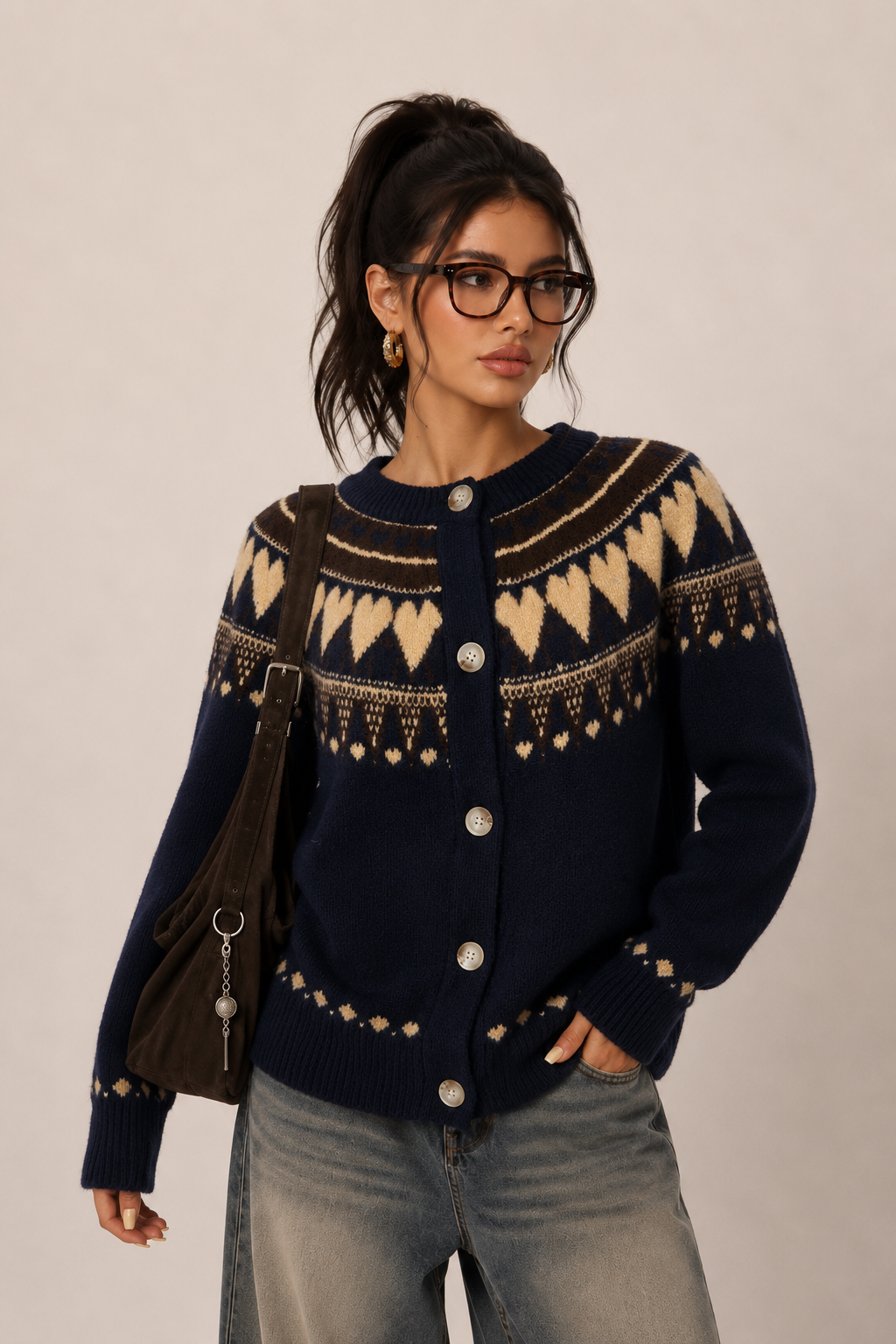 Cardigan s ozdobnými knoflíky