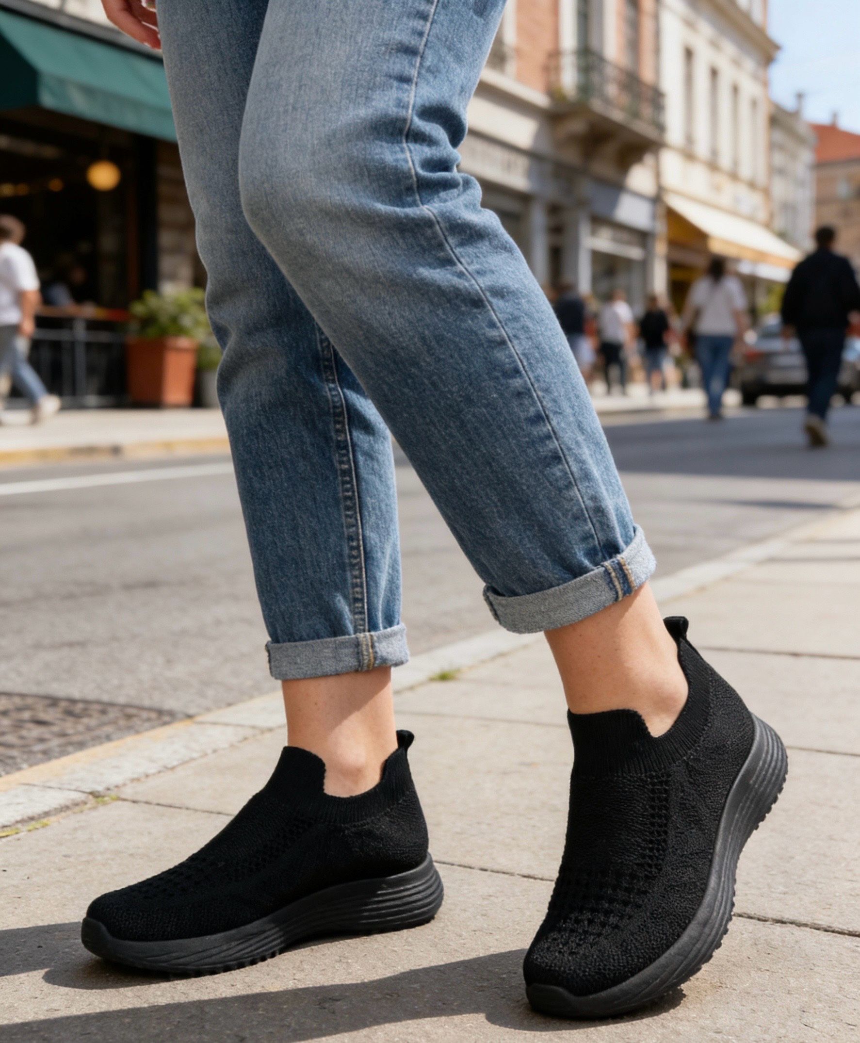 Slip‑on tenisky ve stylu ponožky