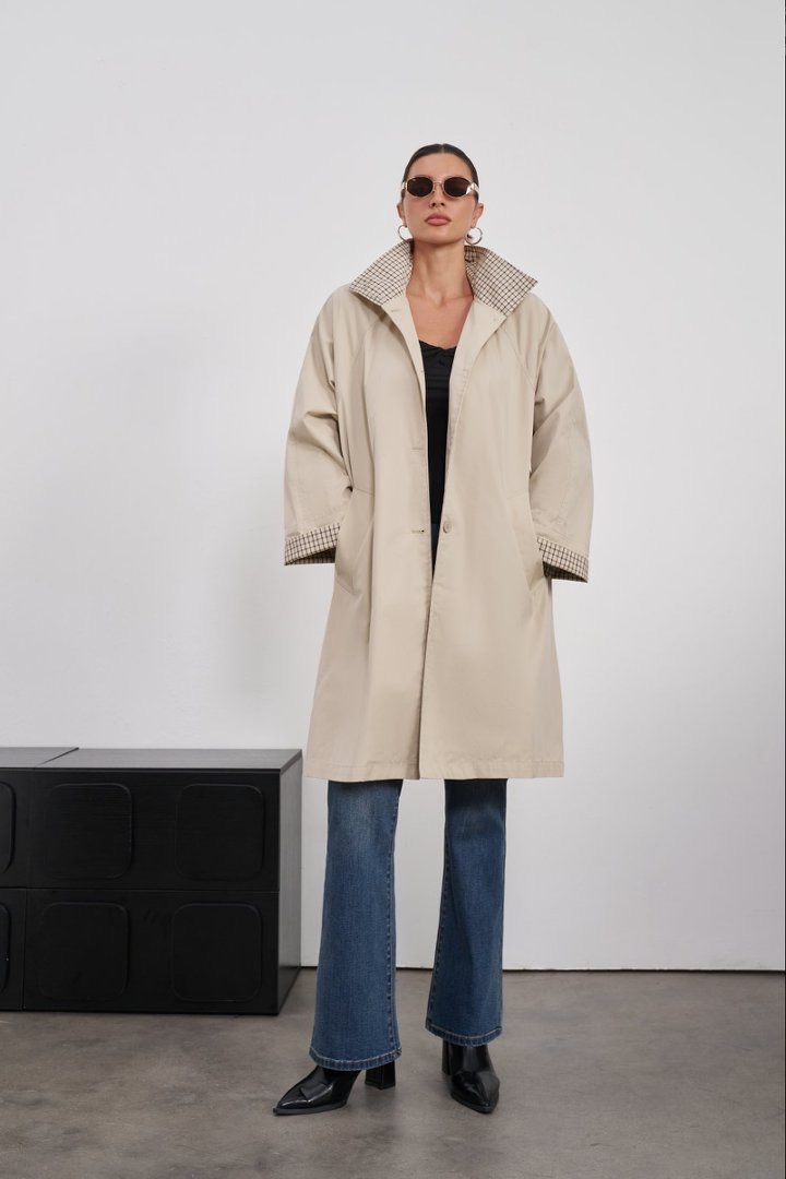 Oversize kabát s límečkem