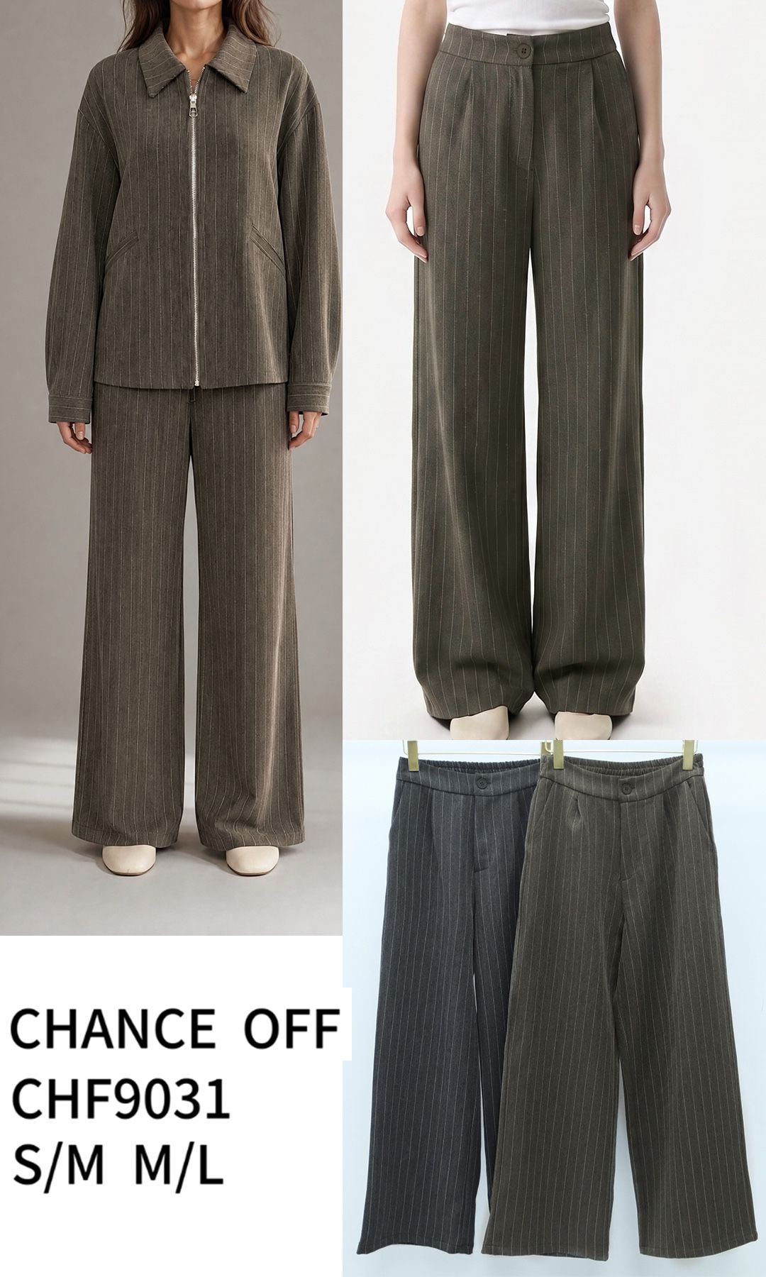 Kalhoty wide-leg s proužky