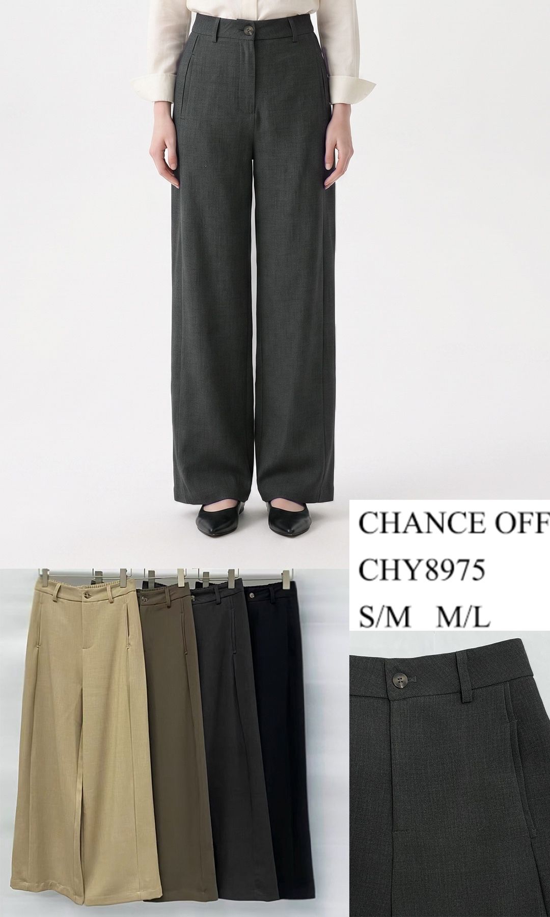 Kalhoty Wide‑Leg s Plisováním