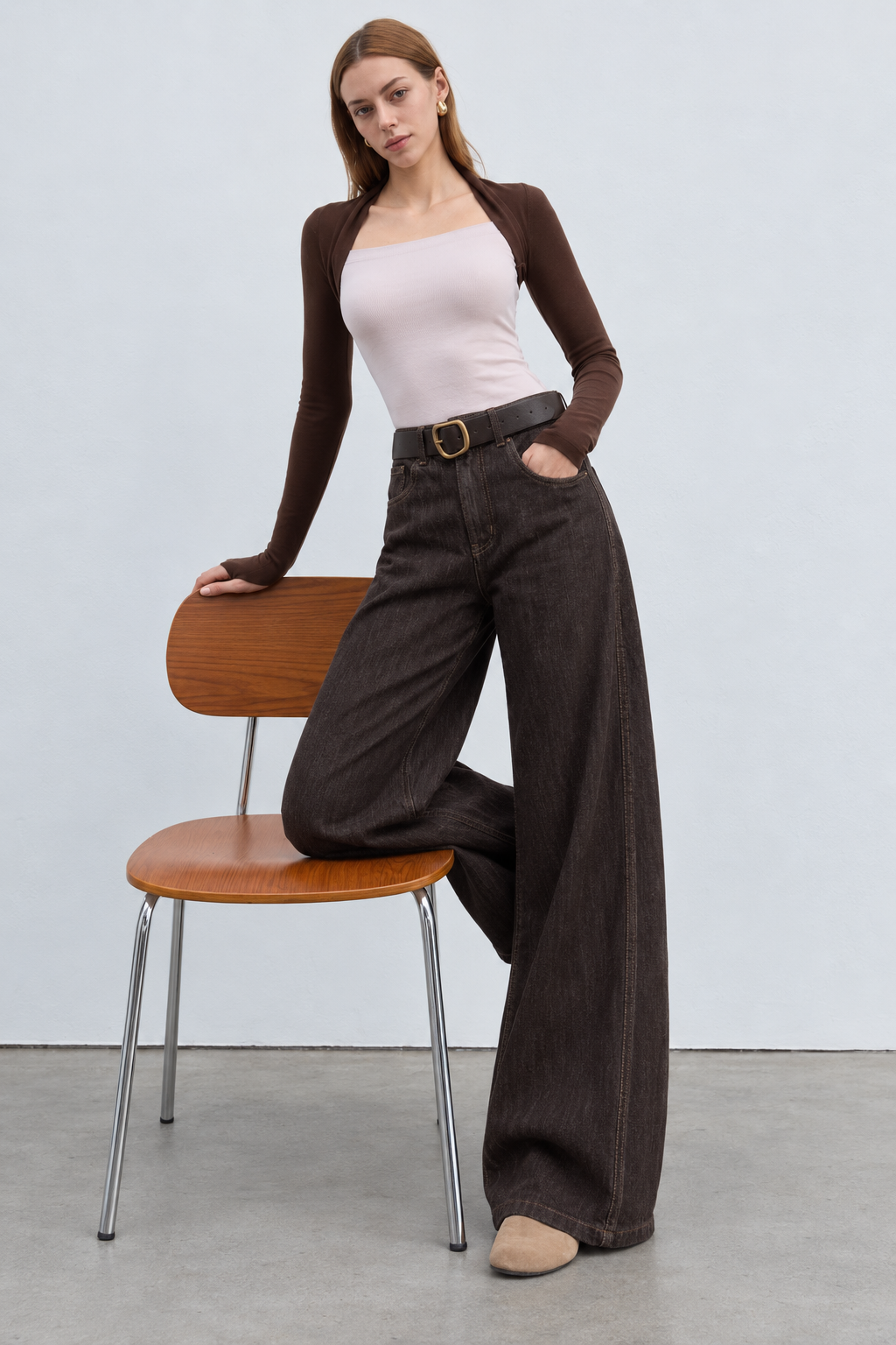 Kalhoty Wide Leg s Opaskou