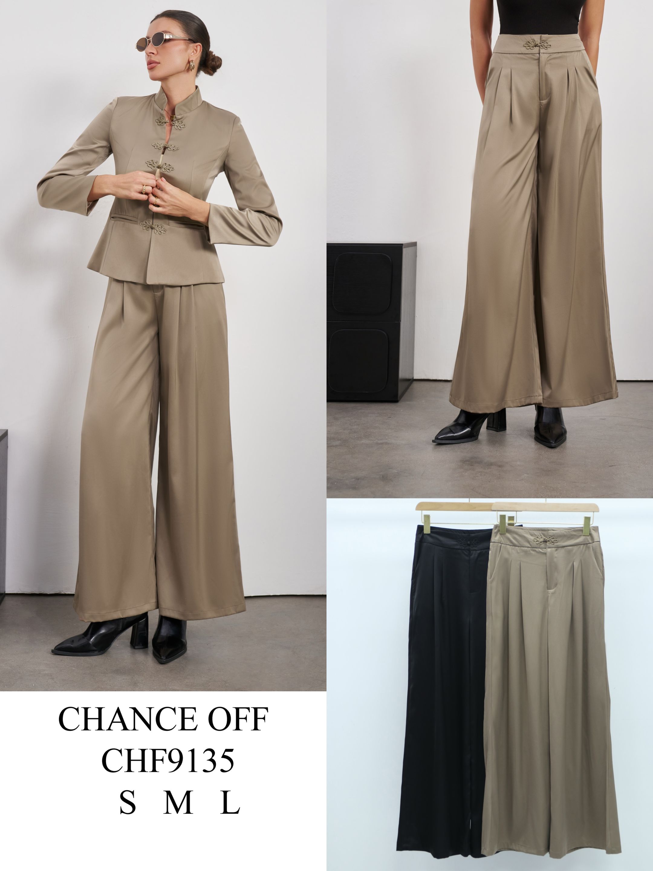 Kalhoty Wide Leg s Plisemi