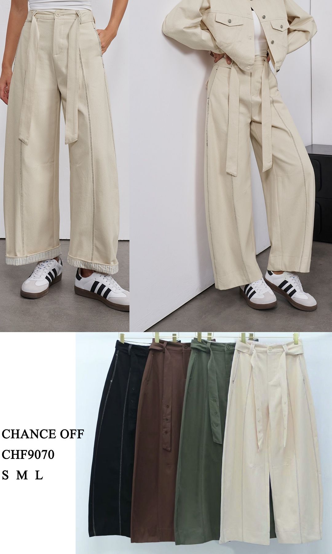 Kalhoty Wide Leg s Plisováním