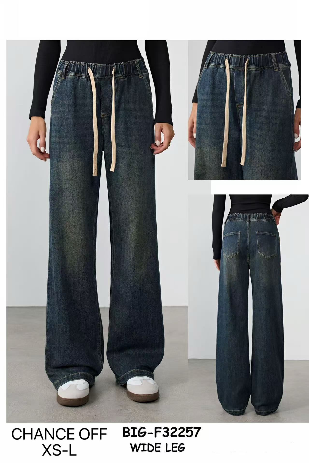 Džíny Wide Leg s elastickým pasem