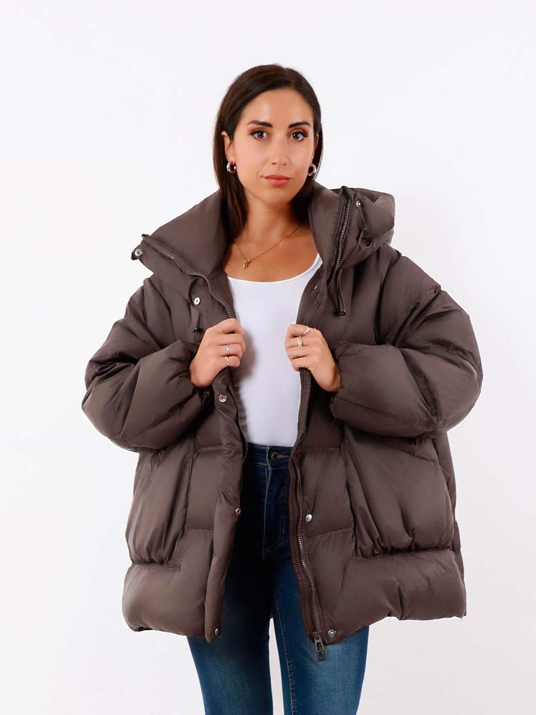 Oversize kabát s kapucí