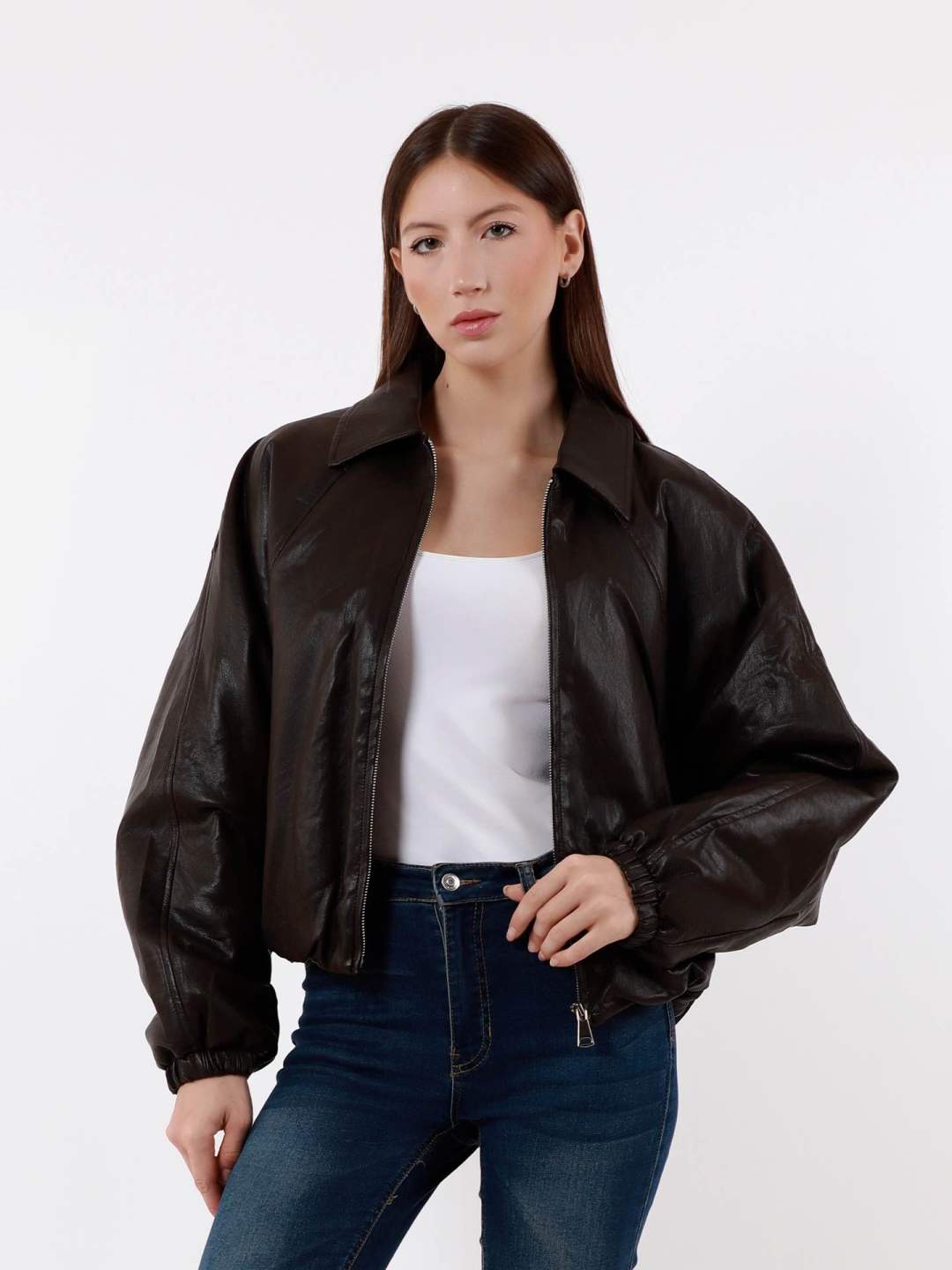 Oversize bomber z ekokůže