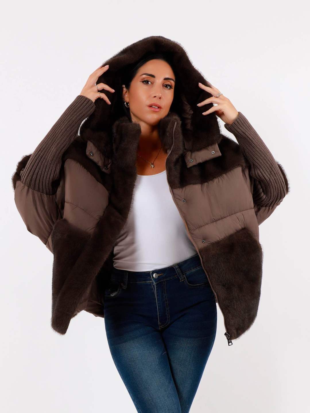 Oversize bunda s kapucí