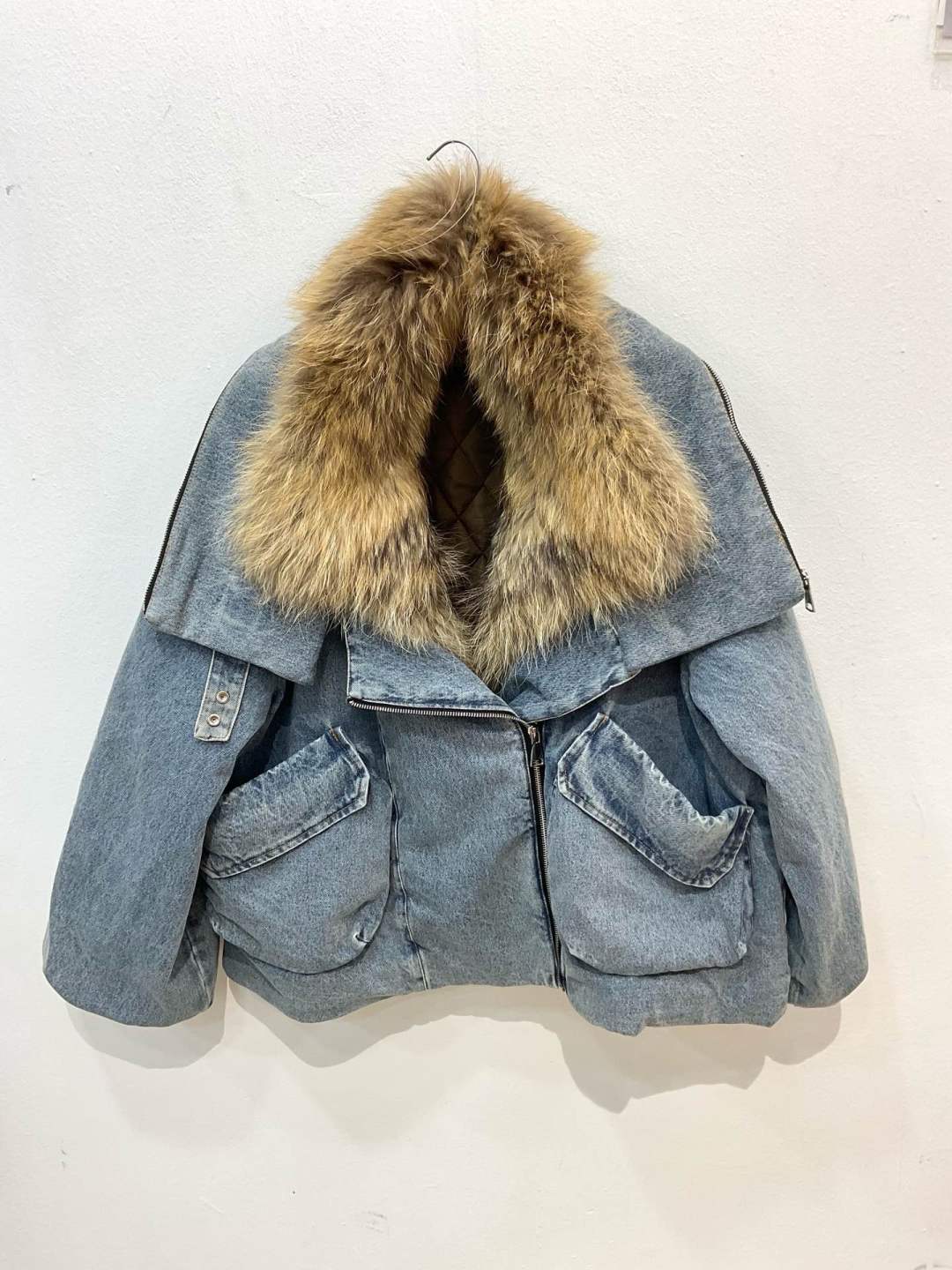 Oversize džínová bunda s límcem