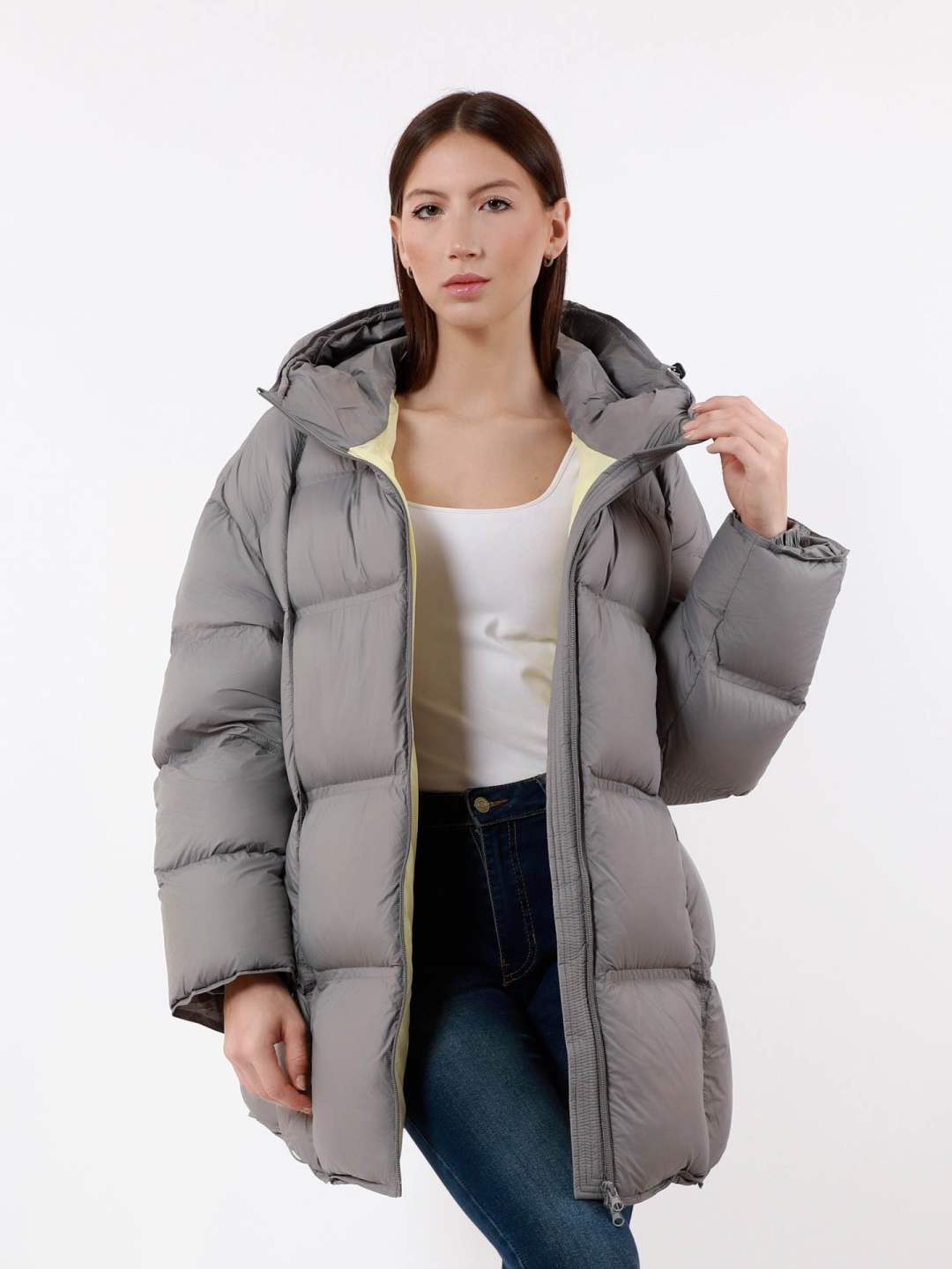 Oversize kabát s kapucí
